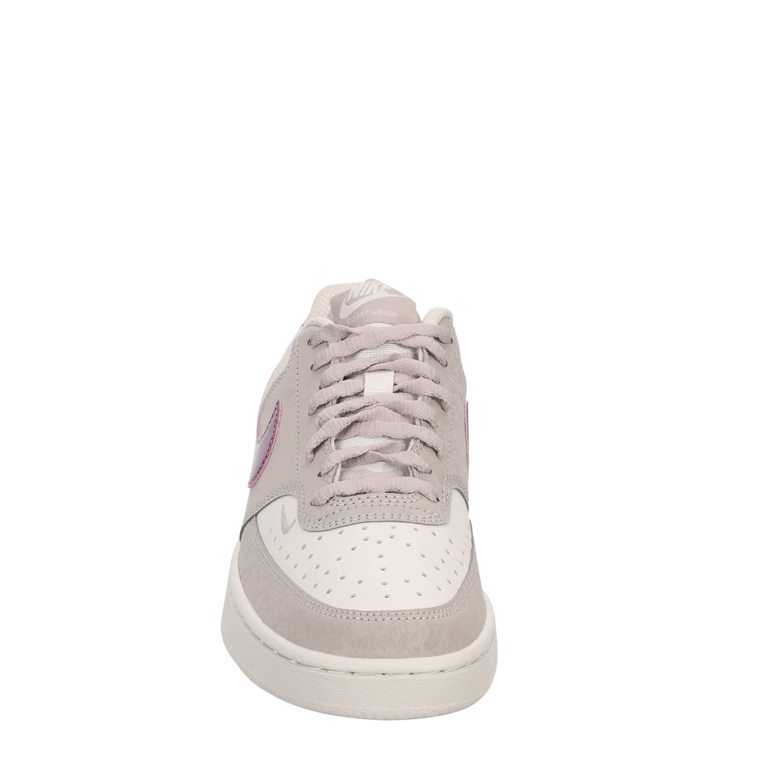 NIKE-WOMENS COURT VISION LOW SNEAKER-GREY & OFF WHITE