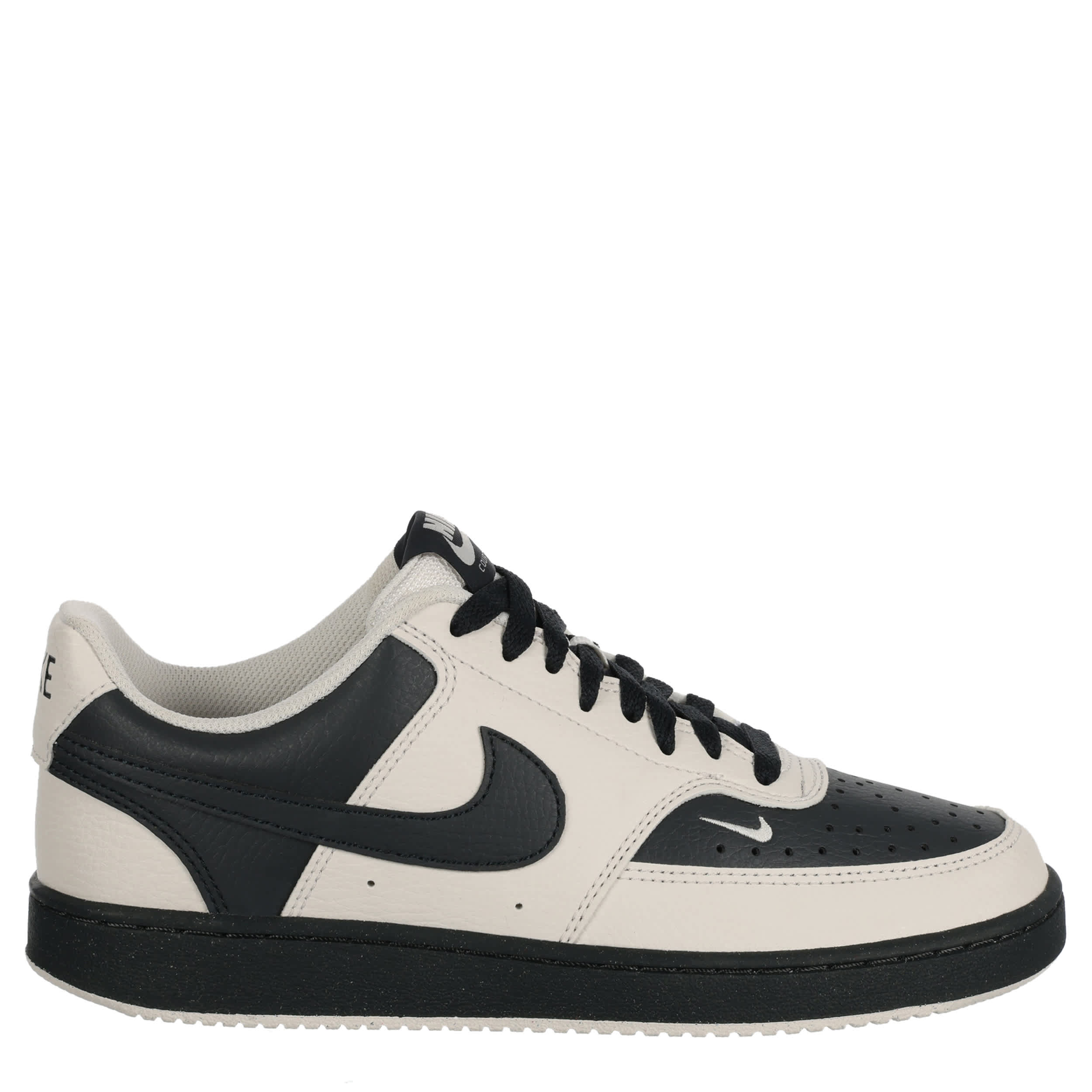 NIKE-WOMENS COURT VISION LOW SNEAKER-DARK GREY & OFF WHITE