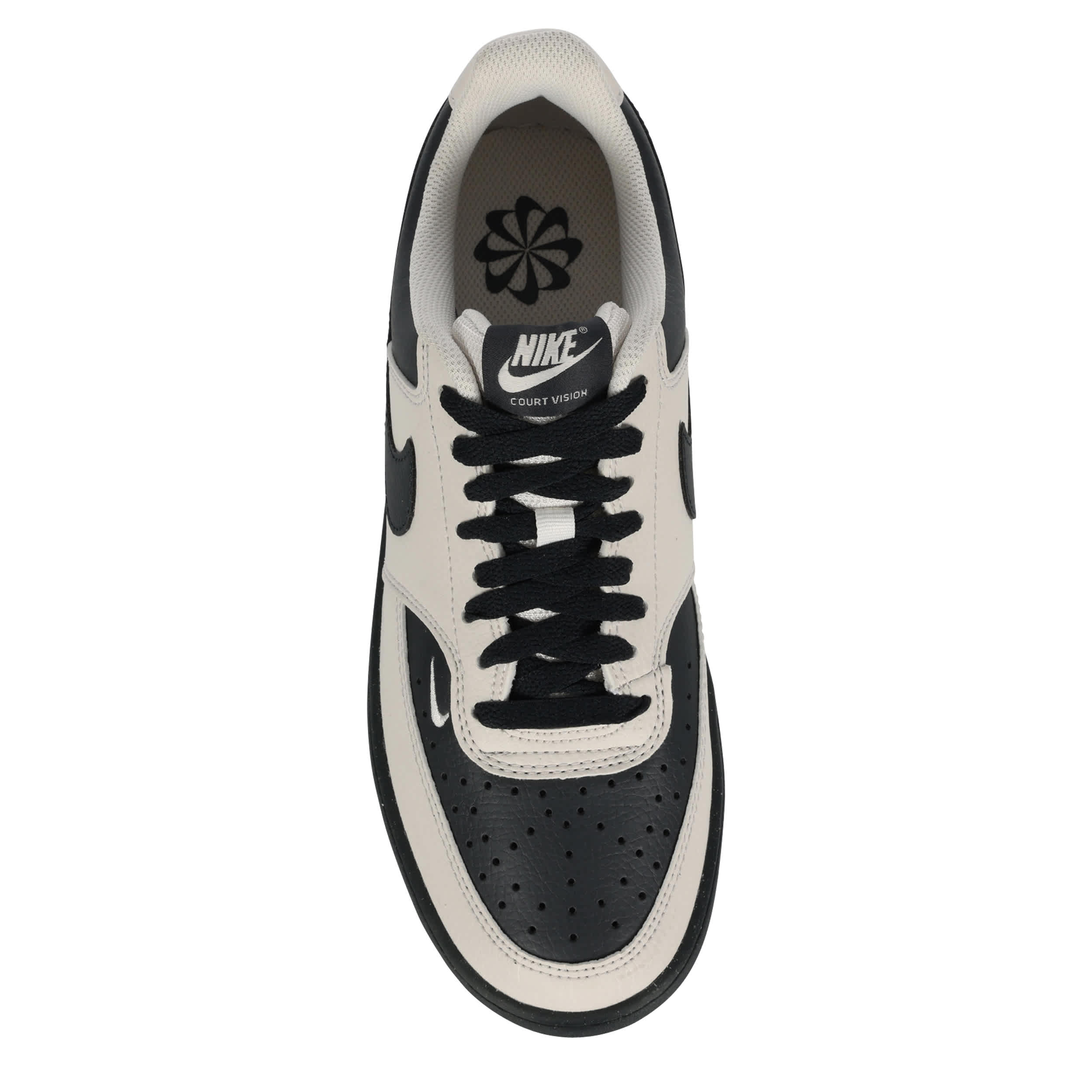 NIKE-WOMENS COURT VISION LOW SNEAKER-DARK GREY & OFF WHITE