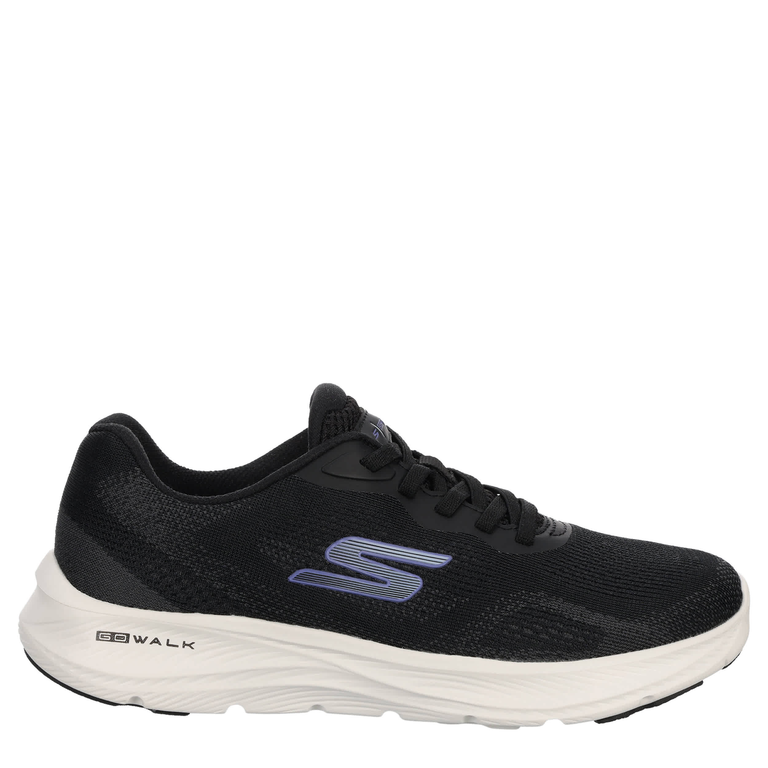 SKECHERS-WOMENS GO WALK FLEX PLUS RUNNING SHOE-BLACK & PURPLE
