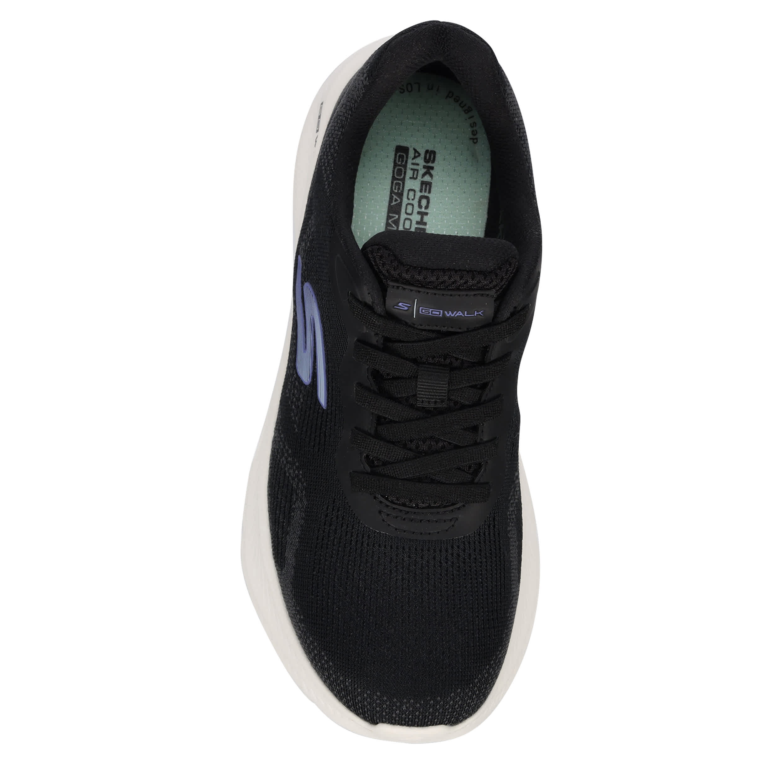 SKECHERS-WOMENS GO WALK FLEX PLUS RUNNING SHOE-BLACK & PURPLE