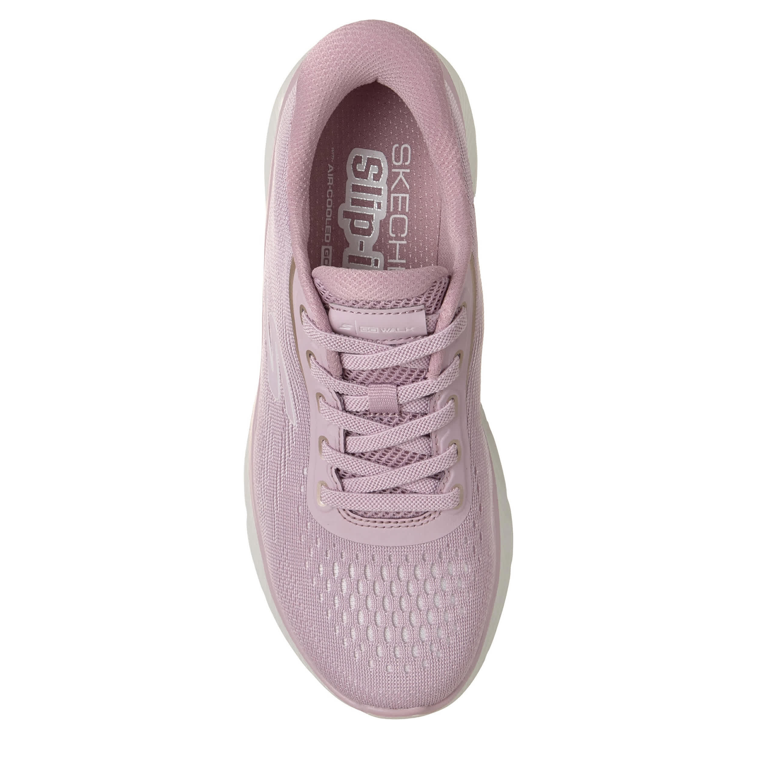 SKECHERS-WOMENS SLIP-INS GO WALK FLEX PLUS RUNNING SHOE-MAUVE & OFF WHITE