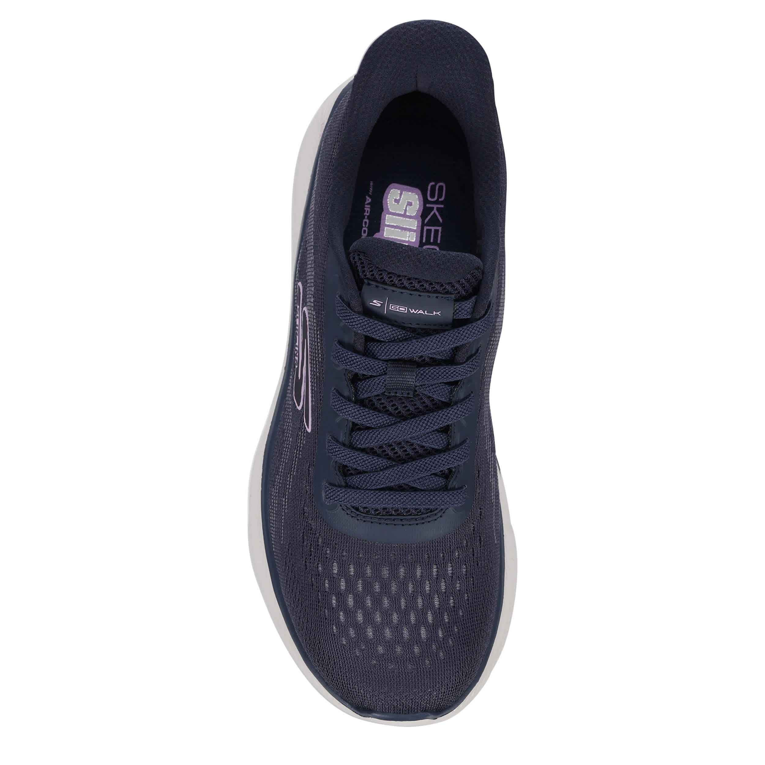SKECHERS-WOMENS SLIP-INS GO WALK FLEX PLUS RUNNING SHOE-NAVY & PURPLE