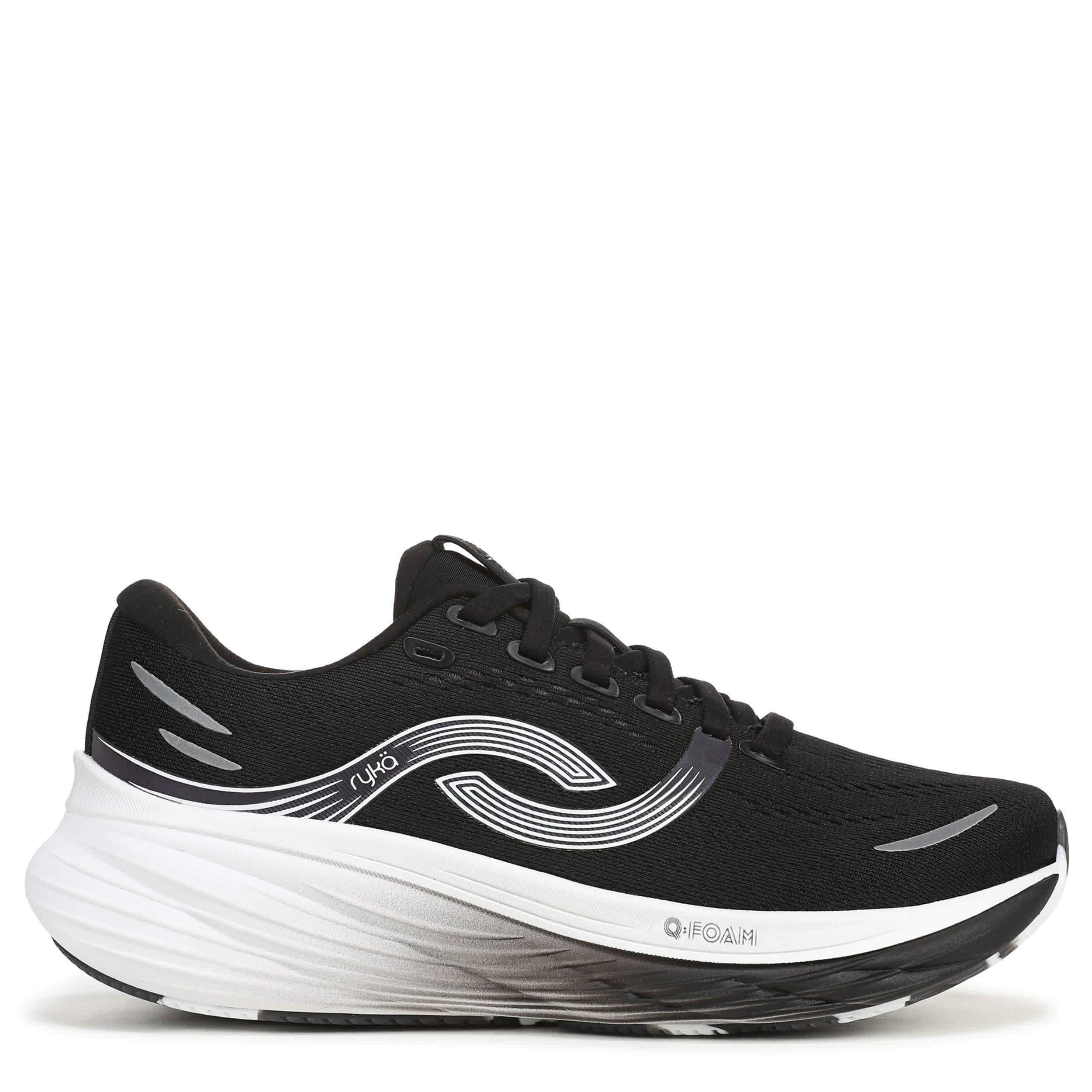 RYKA-WOMENS WINDSWIFT LX RUNNING SHOE-BLACK & WHITE