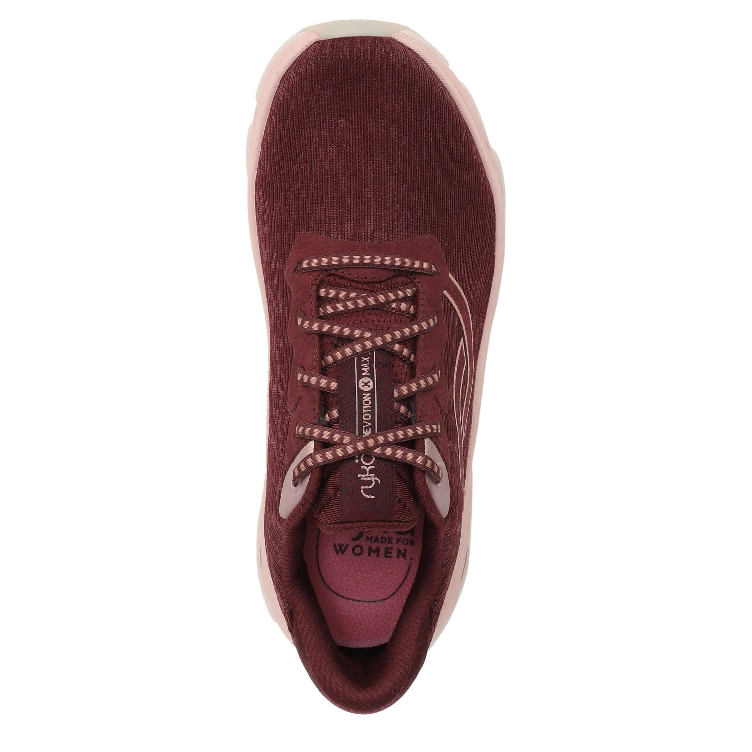 RYKA-WOMENS DEVOTION X MAX 2 WALKING SNEAKER-DARK RED & PINK