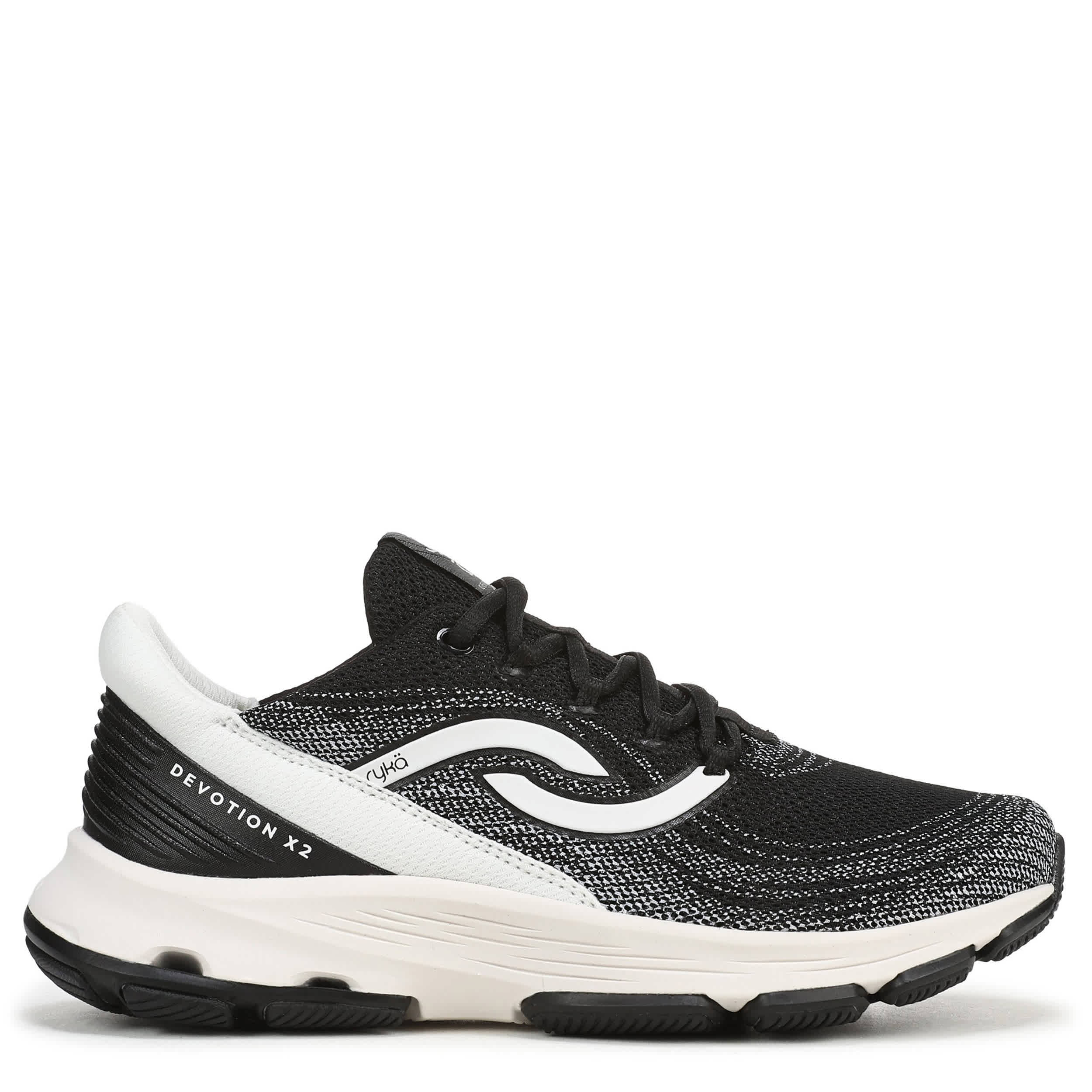 RYKA-WOMENS DEVOTION X 2 WALKING SNEAKER-BLACK & WHITE