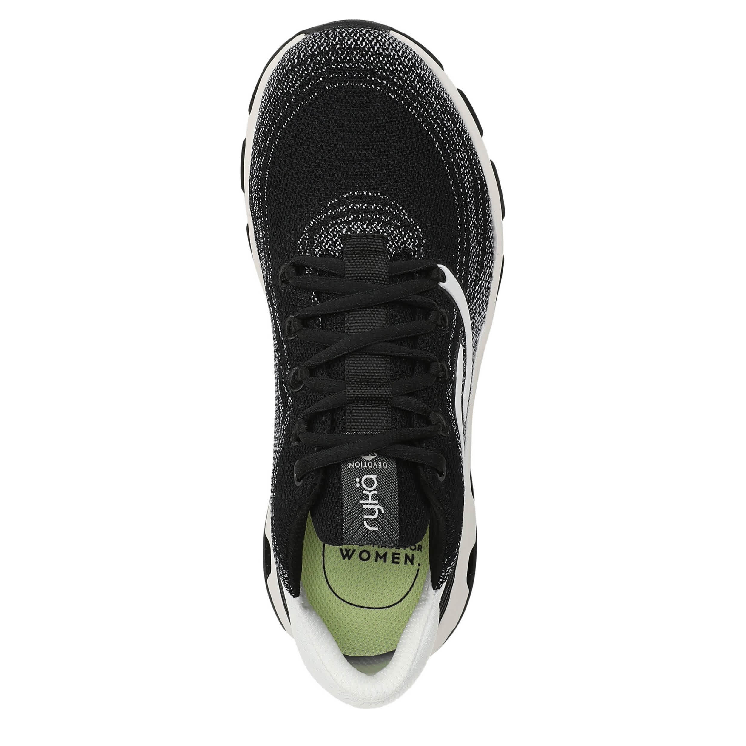 RYKA-WOMENS DEVOTION X 2 WALKING SNEAKER-BLACK & WHITE