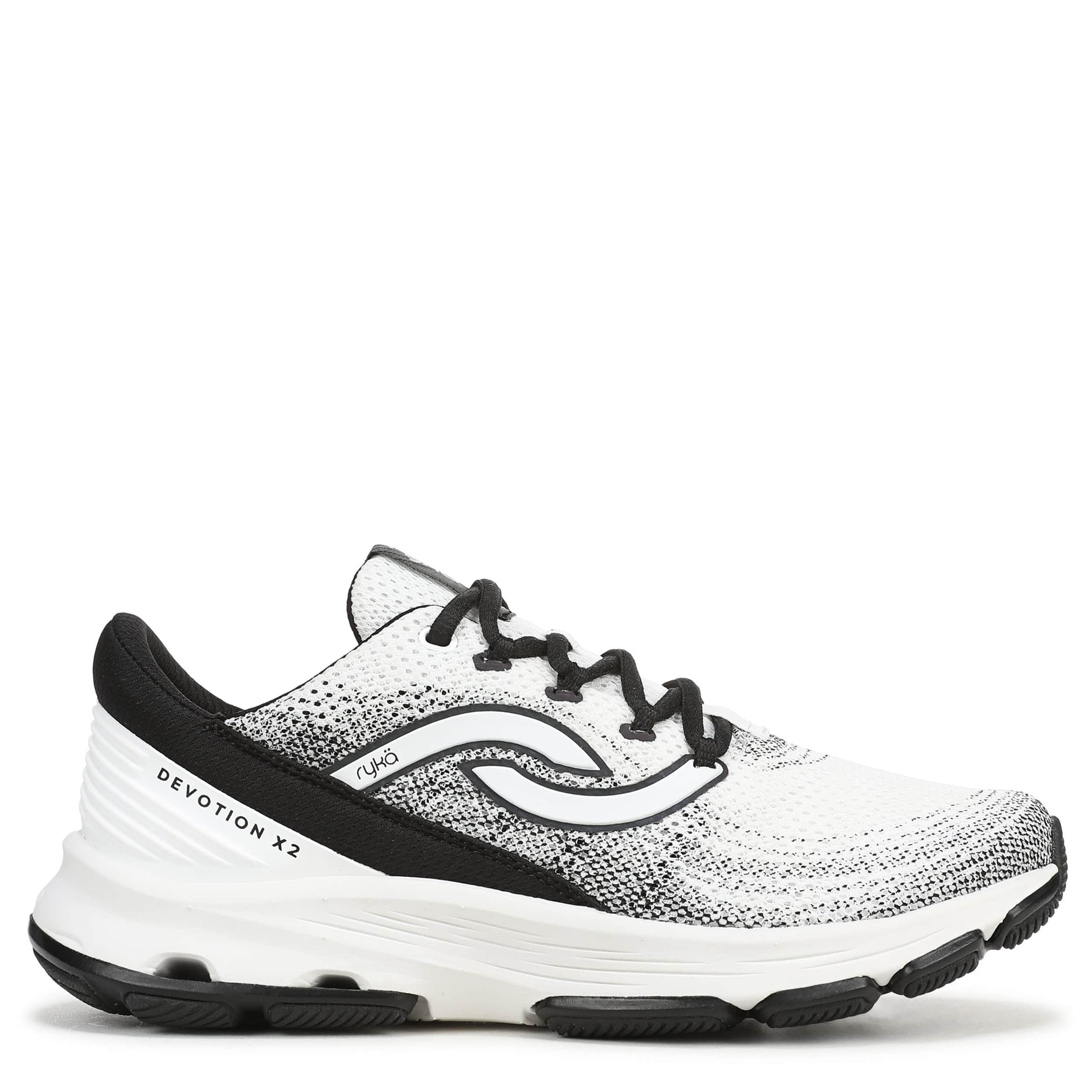 RYKA-WOMENS DEVOTION X 2 WALKING SNEAKER-WHITE & BLACK