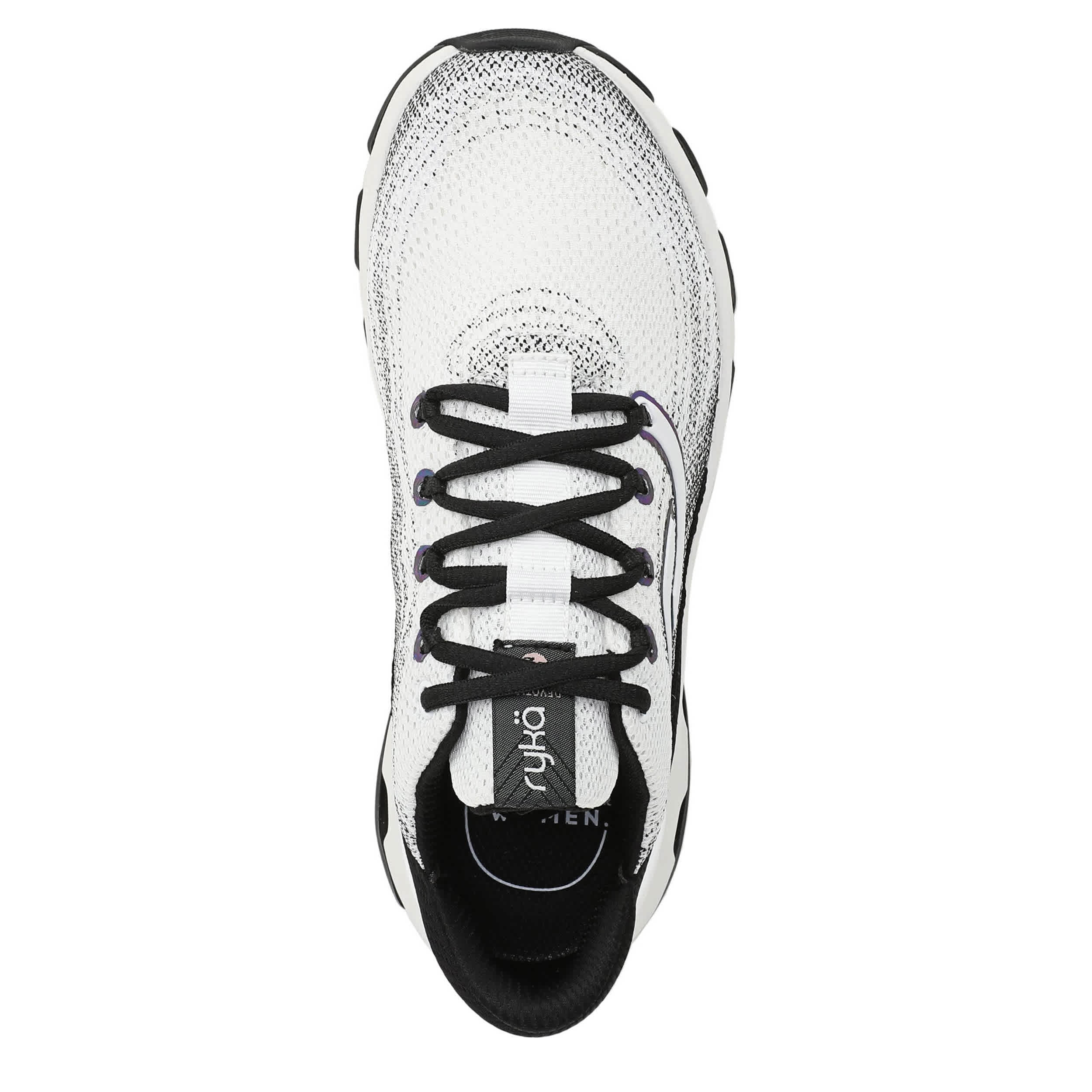 RYKA-WOMENS DEVOTION X 2 WALKING SNEAKER-WHITE & BLACK