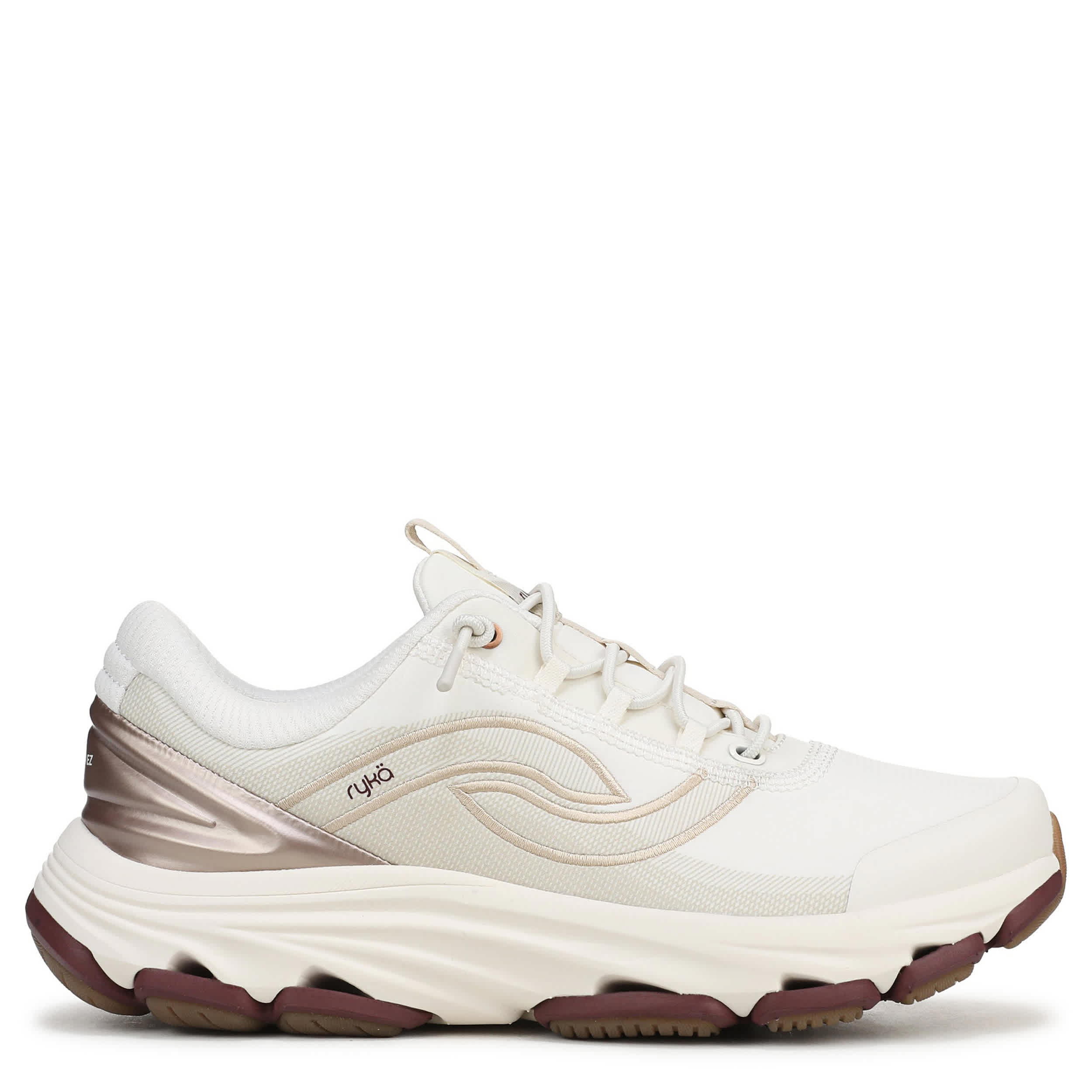 RYKA-WOMENS DEVOTION EZ 2 WALKING SNEAKER-WHITE & BEIGE