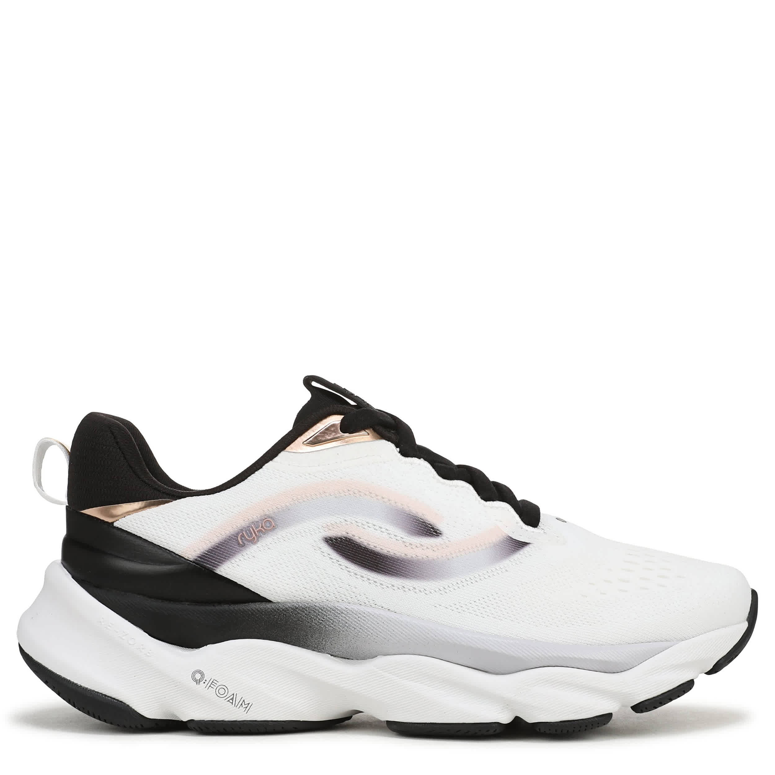 RYKA-WOMENS ELEVATE LX 2 WALKING SNEAKER-WHITE & BLACK