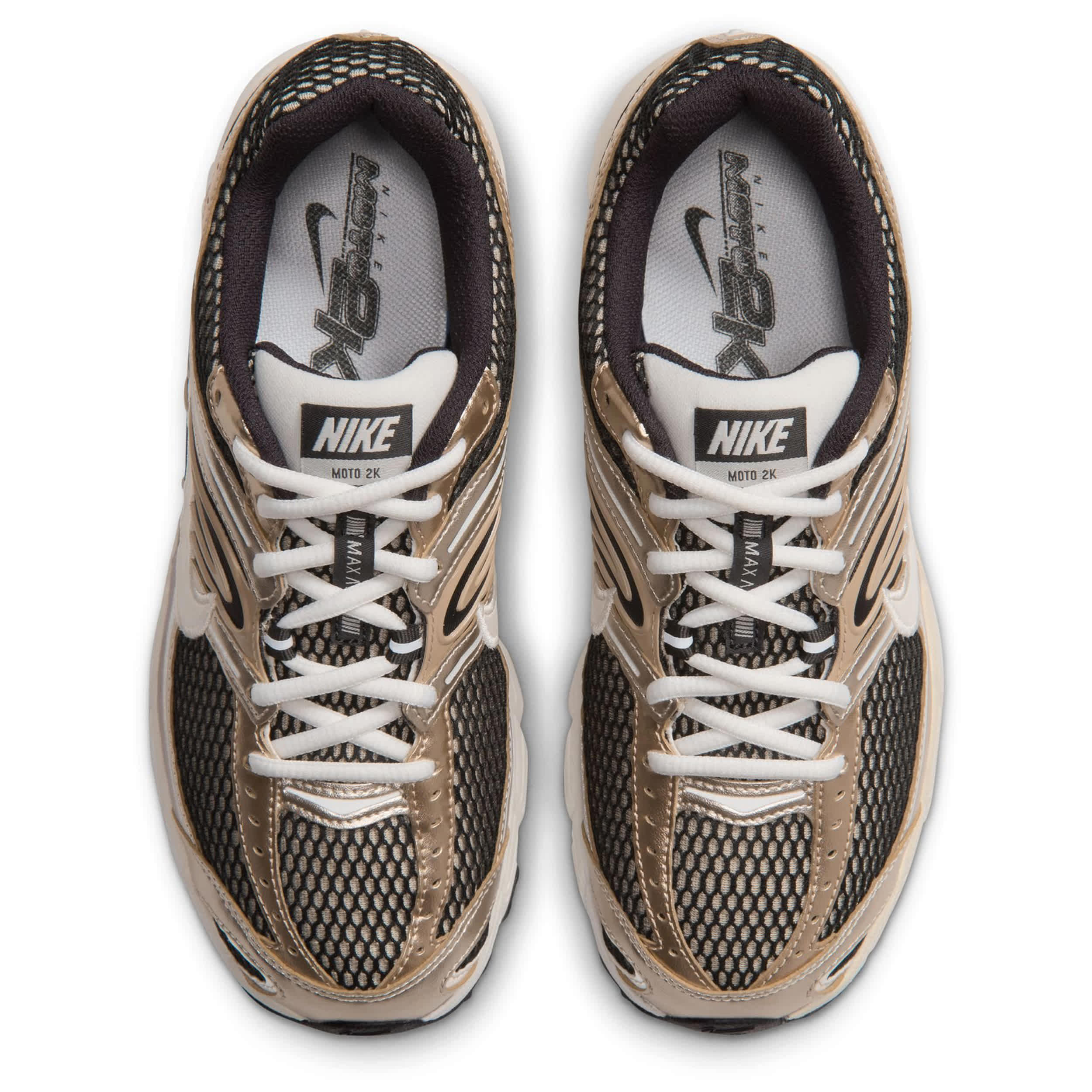 NIKE-WOMENS AIR MAX MOTO 2K SNEAKER-CHAMPAGNE & BLACK