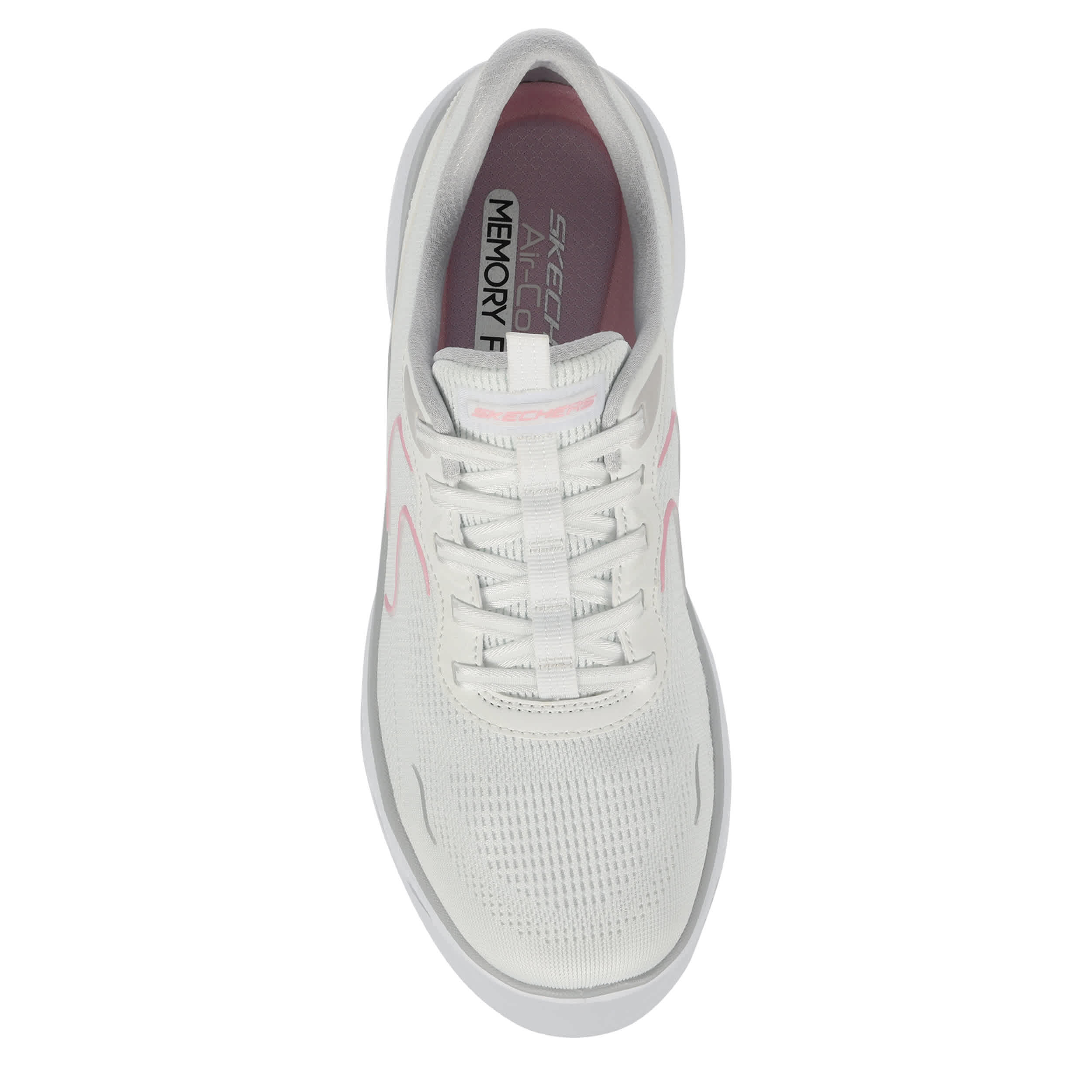 SKECHERS-WOMENS GLIDE-STEP SUMMITS RUNNING SHOE-WHITE & PINK
