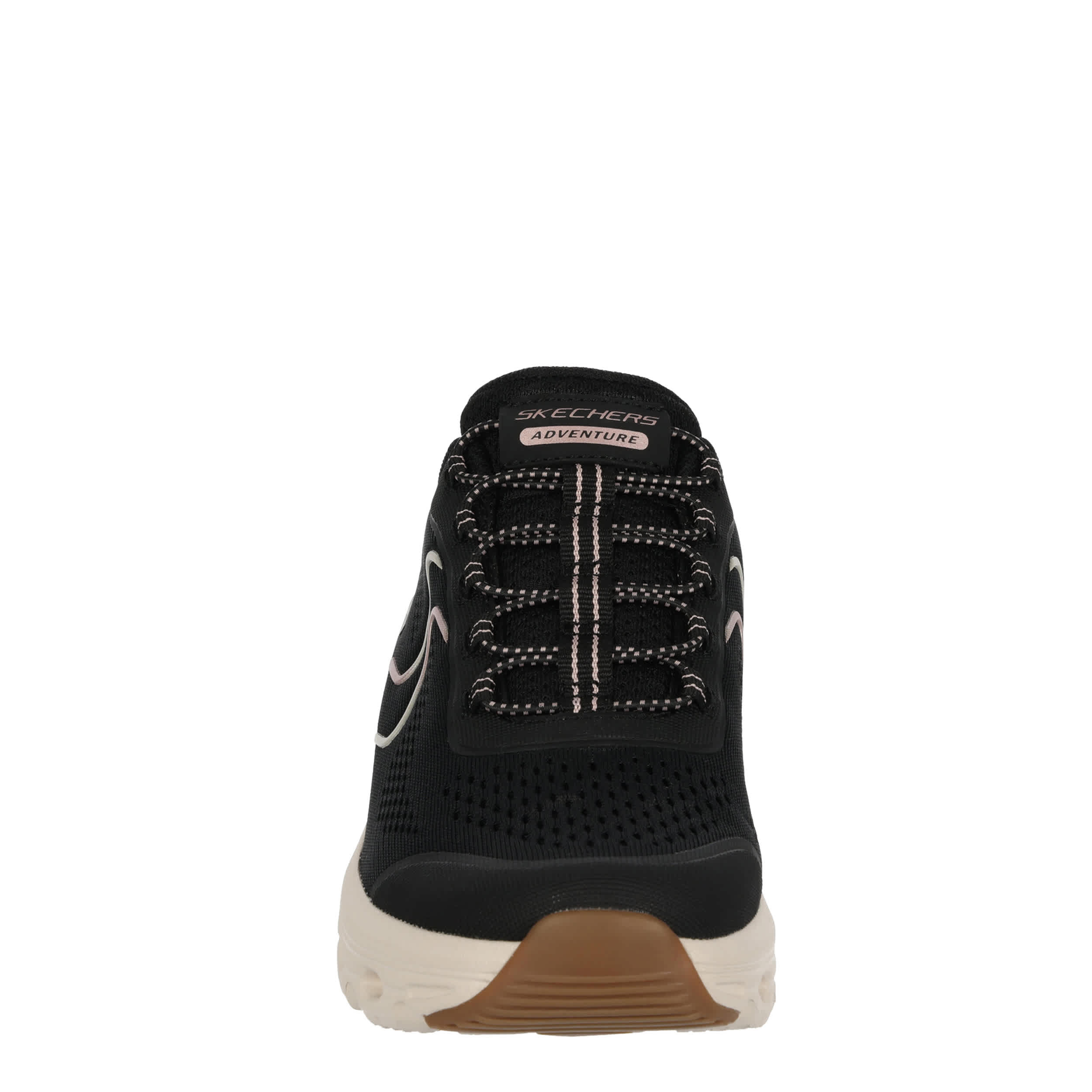 SKECHERS-WOMENS SLIP-INS GLIDE STEP SOLE RUNNING SHOE-BLACK & ROSE GOLD
