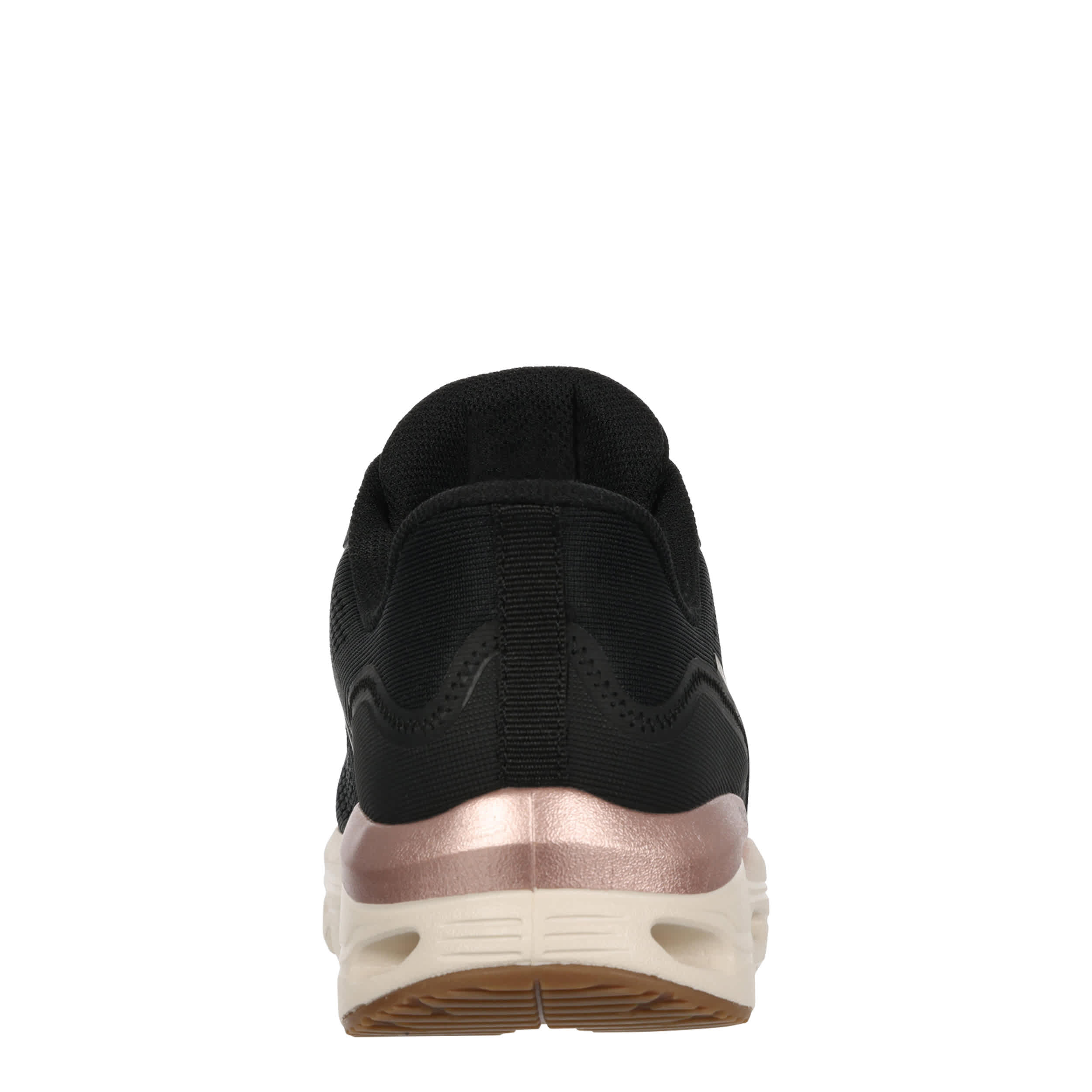 SKECHERS-WOMENS SLIP-INS GLIDE STEP SOLE RUNNING SHOE-BLACK & ROSE GOLD