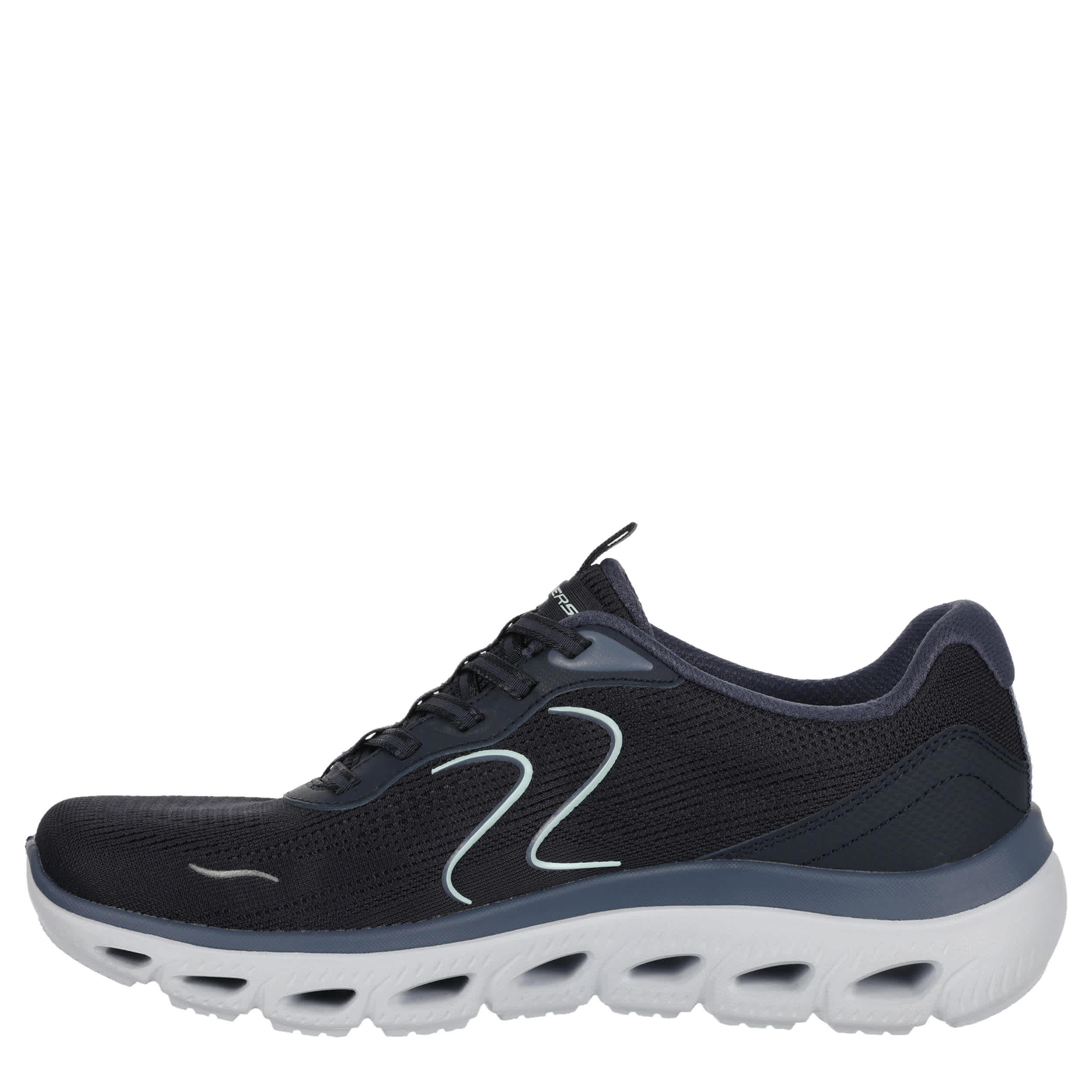 SKECHERS-WOMENS GLIDE-STEP SUMMITS RUNNING SHOE-NAVY & AQUA