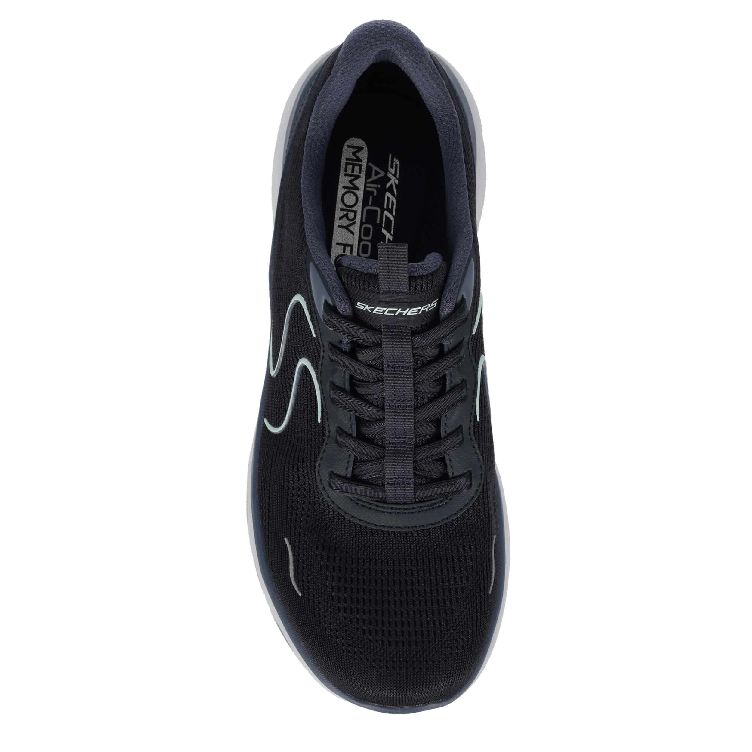 SKECHERS-WOMENS GLIDE-STEP SUMMITS RUNNING SHOE-NAVY & AQUA