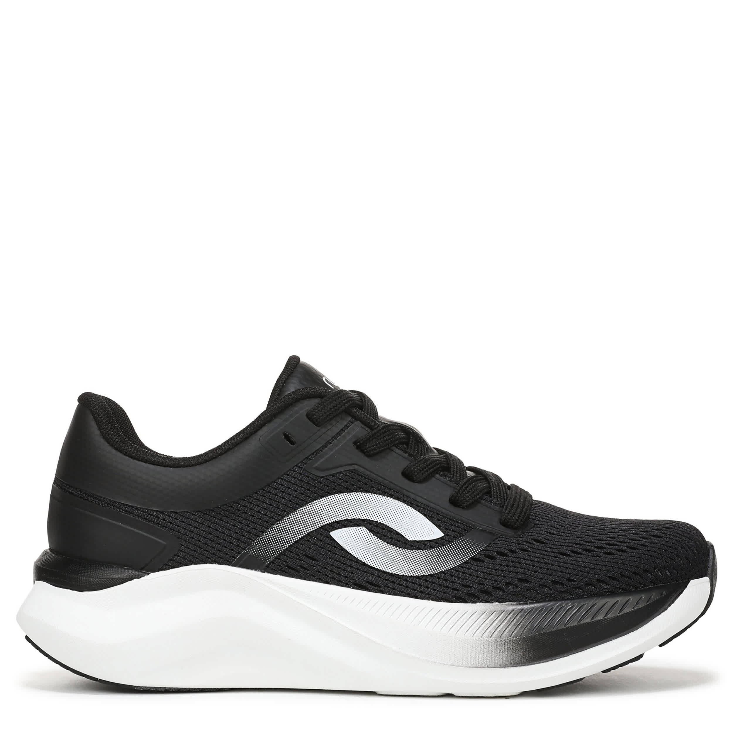 RYKA-WOMENS CONVOY WALKING SNEAKER-BLACK & WHITE