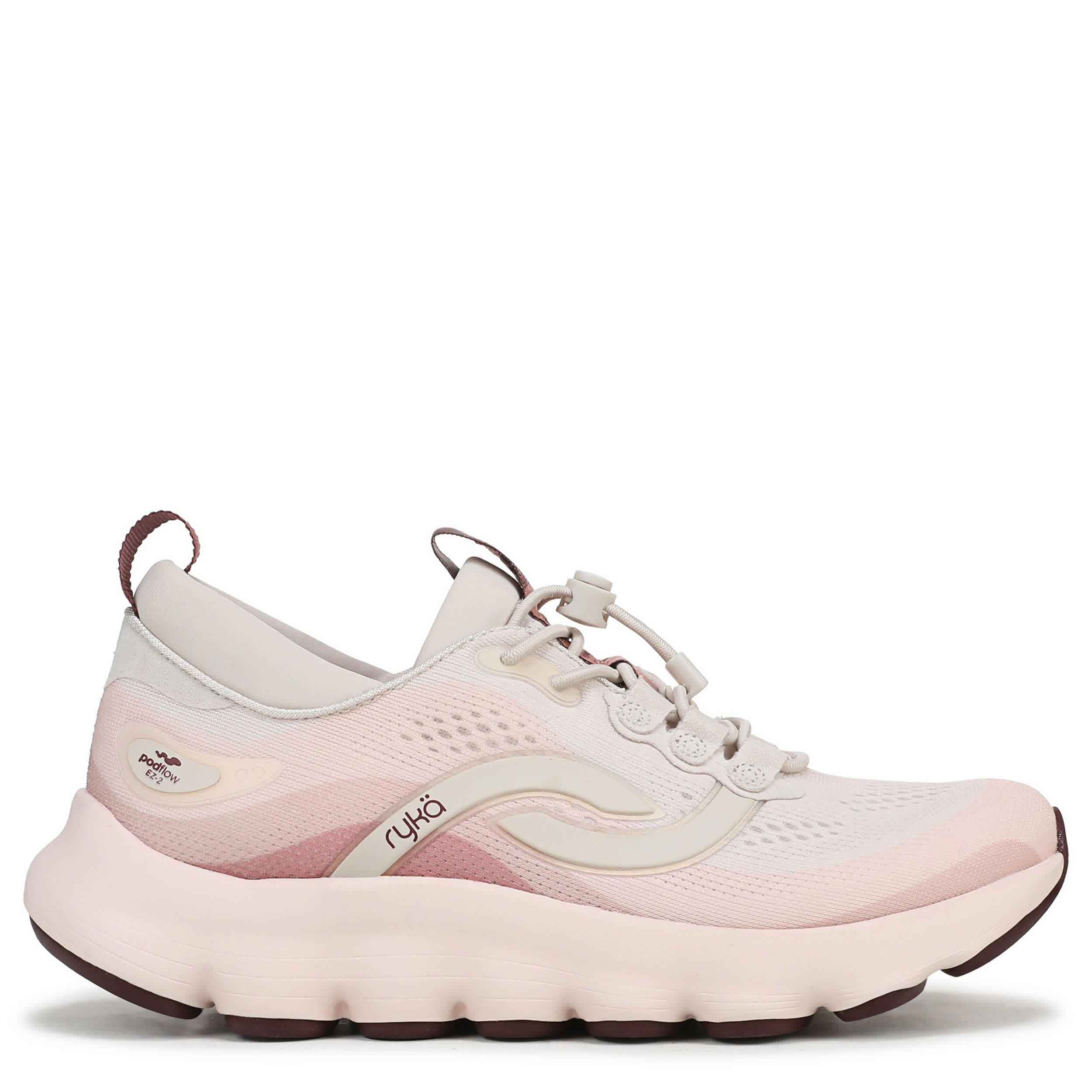 RYKA-WOMENS PODFLOW EZ 2 WALKING SNEAKER-OFF WHITE & PEACH