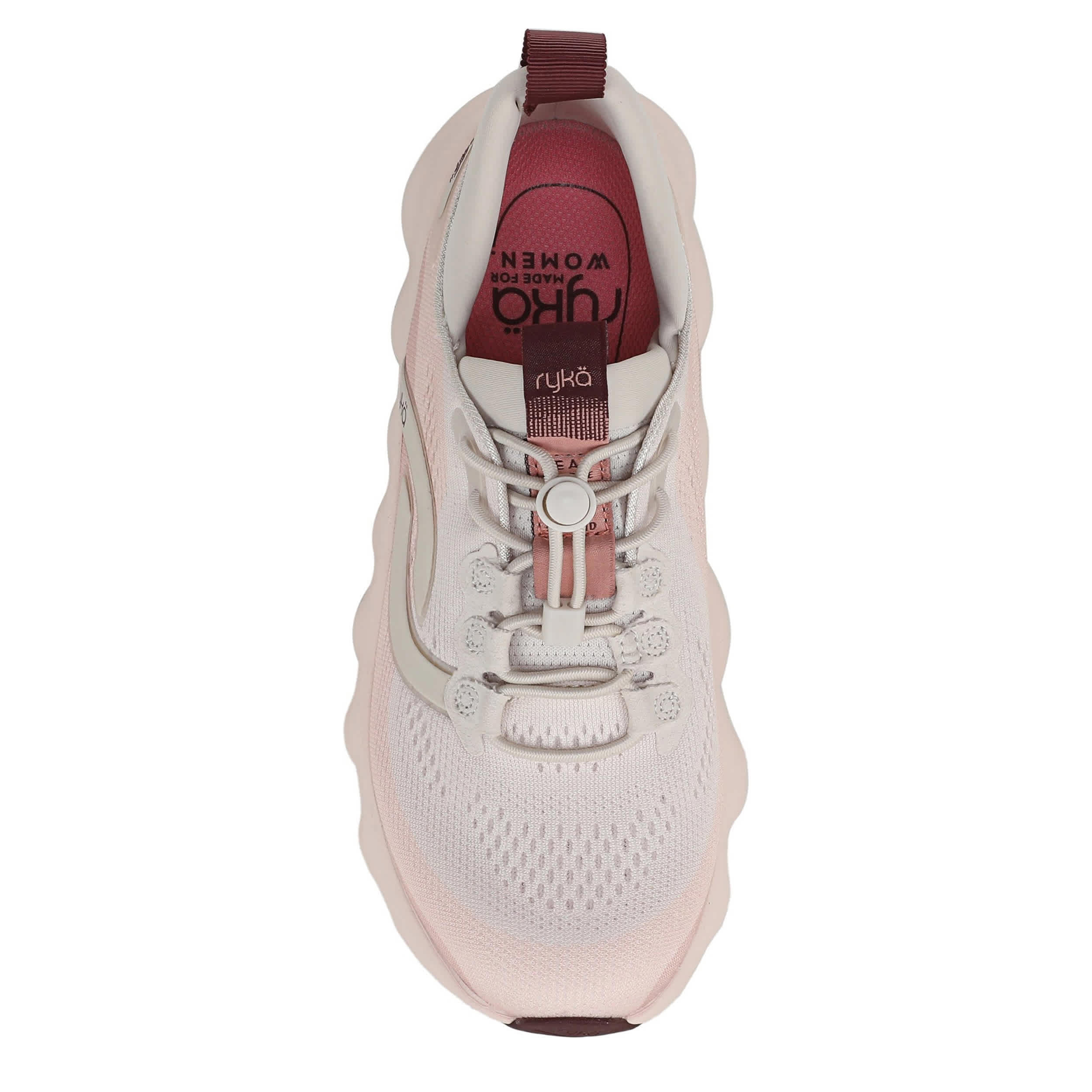 RYKA-WOMENS PODFLOW EZ 2 WALKING SNEAKER-OFF WHITE & PEACH
