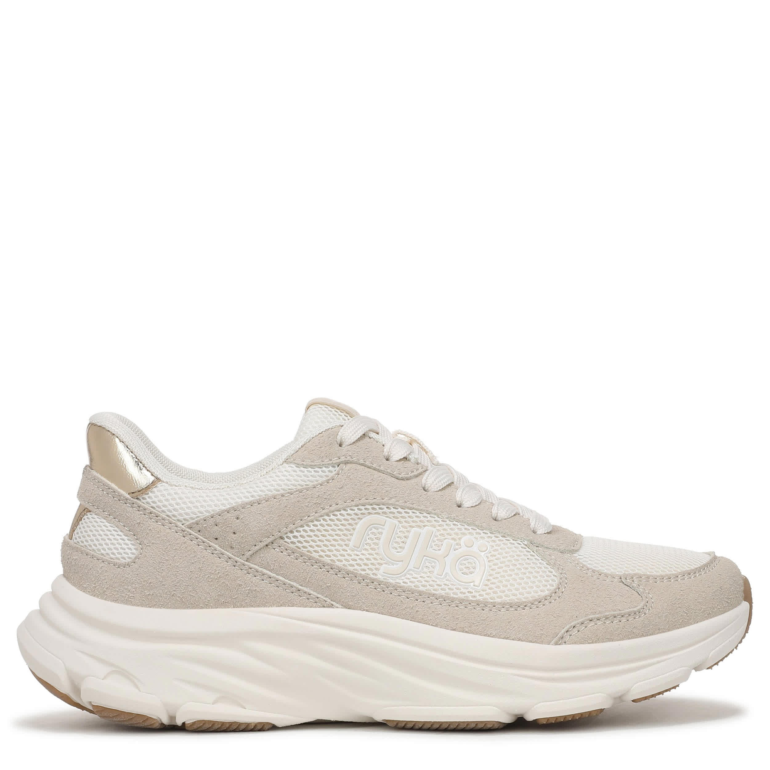RYKA-WOMENS DEVINE MAX CLASSIC WALKING SNEAKER-WHITE & BEIGE