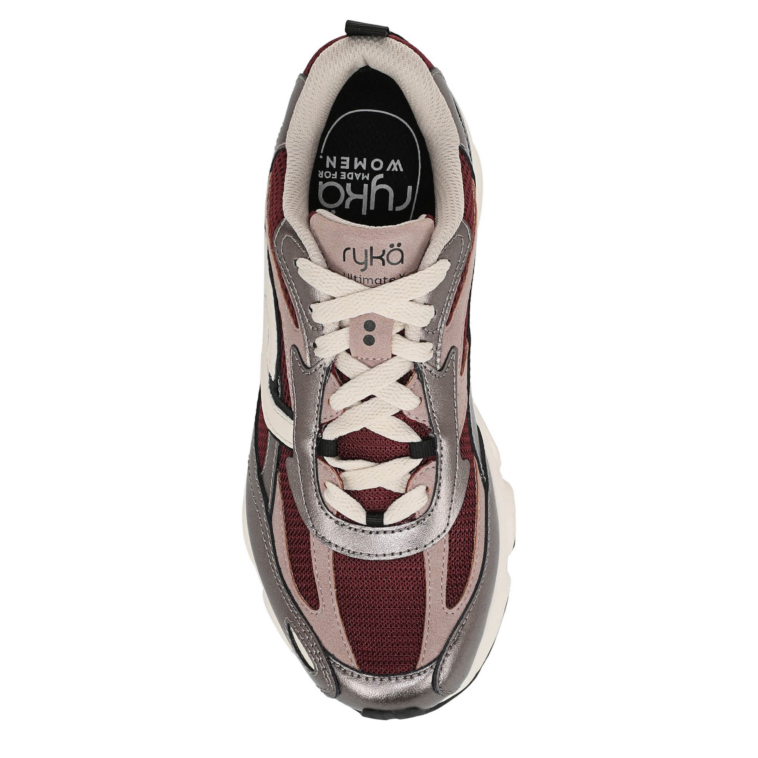 RYKA-WOMENS ULTIMATE X WALKING SNEAKER-BURGUNDY & PEWTER