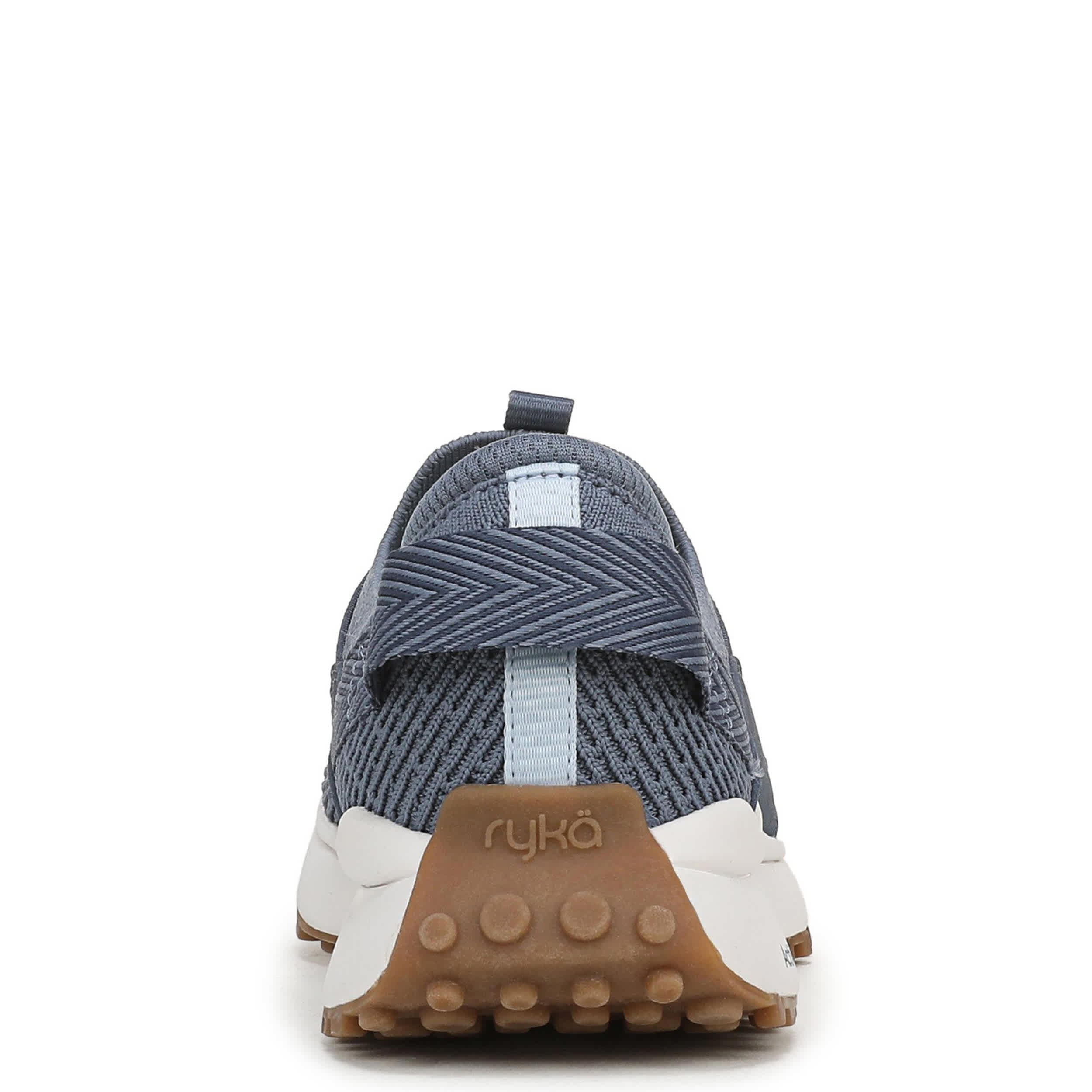 RYKA-WOMENS JUMPSTART KNIT WALKING SNEAKER-GREY & MED METALLIC