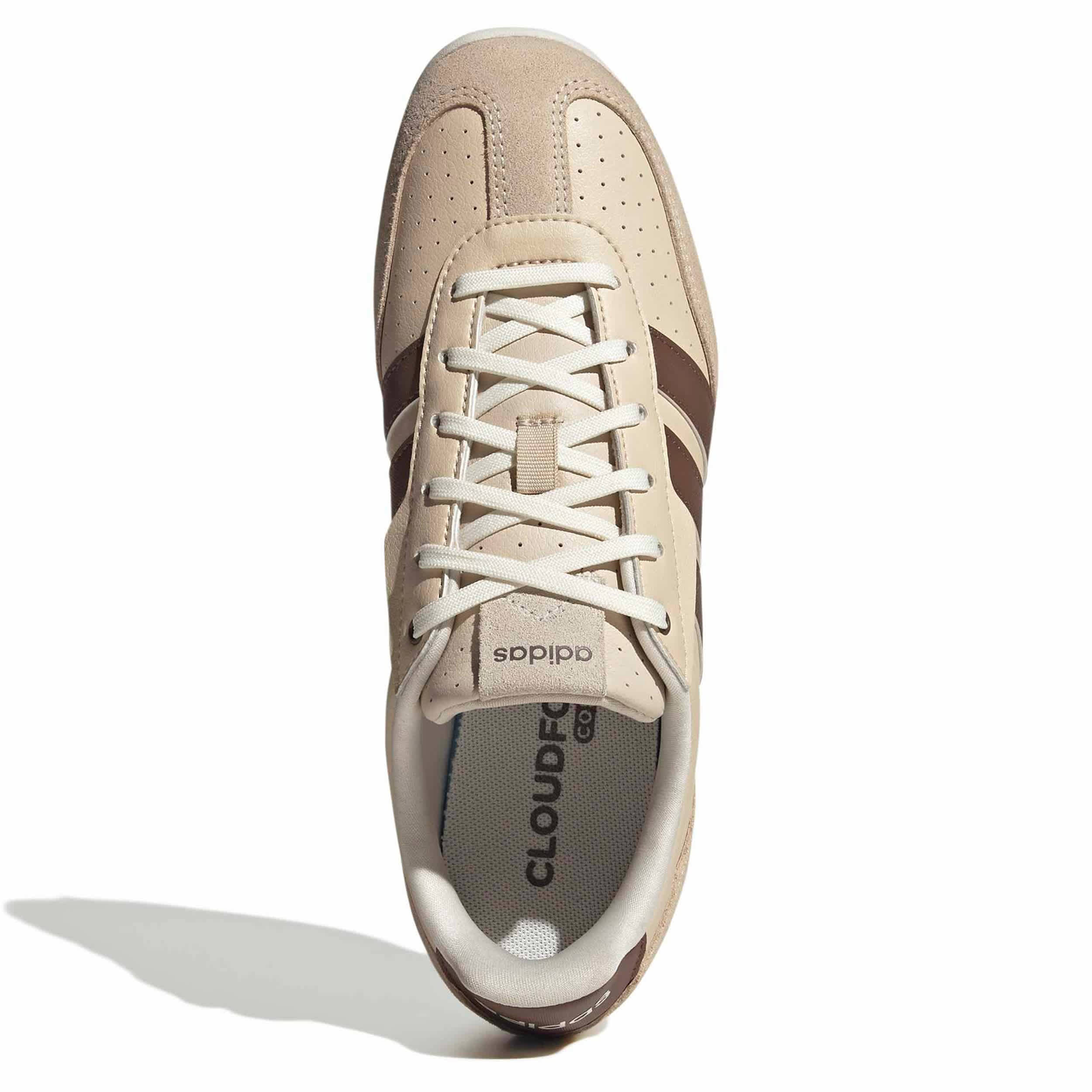 ADIDAS-WOMENS BARREDA LO SNEAKER-IVORY & BROWN