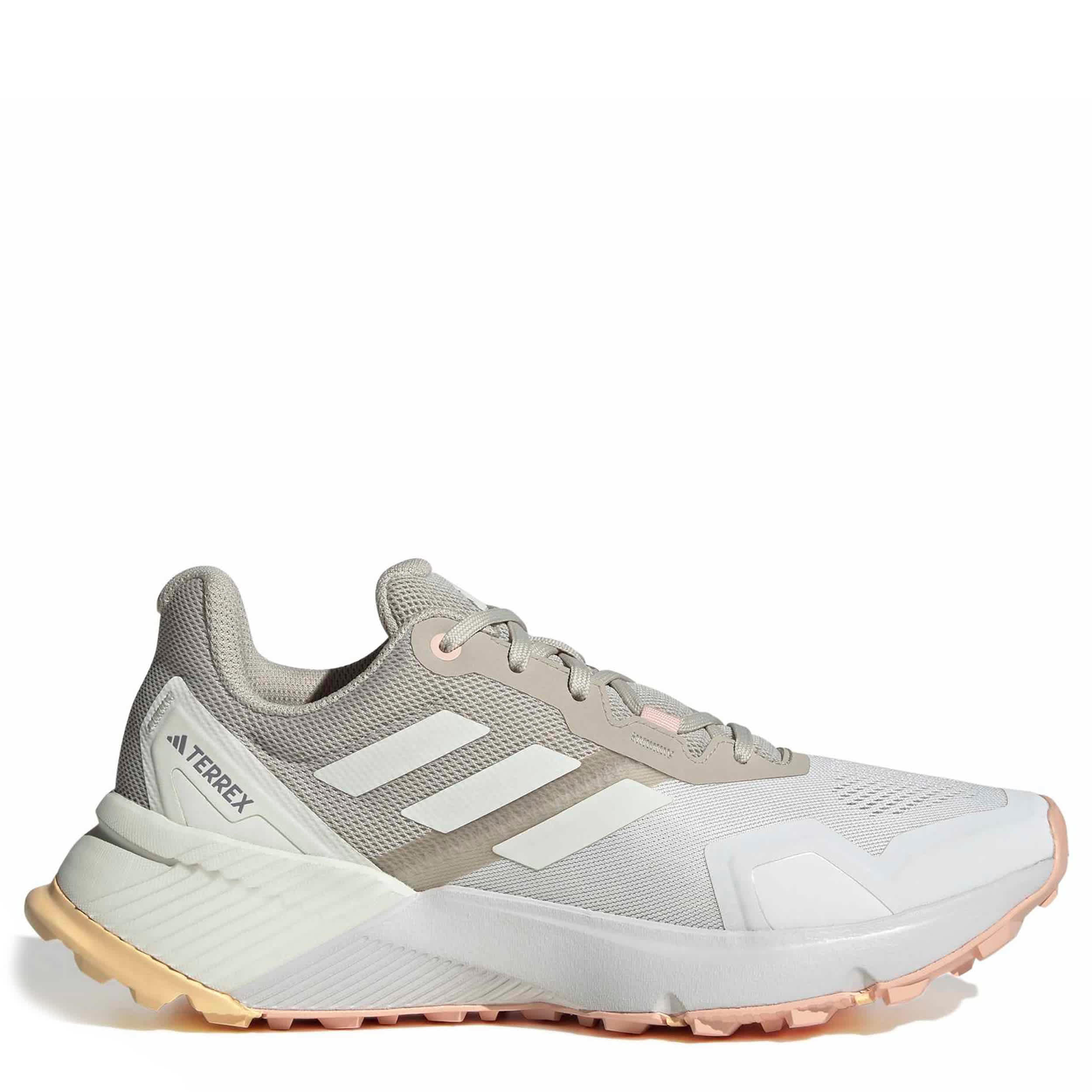 ADIDAS-WOMENS TERREX SOULSTRIDE TRAIL SHOE-SILVER & ORANGE