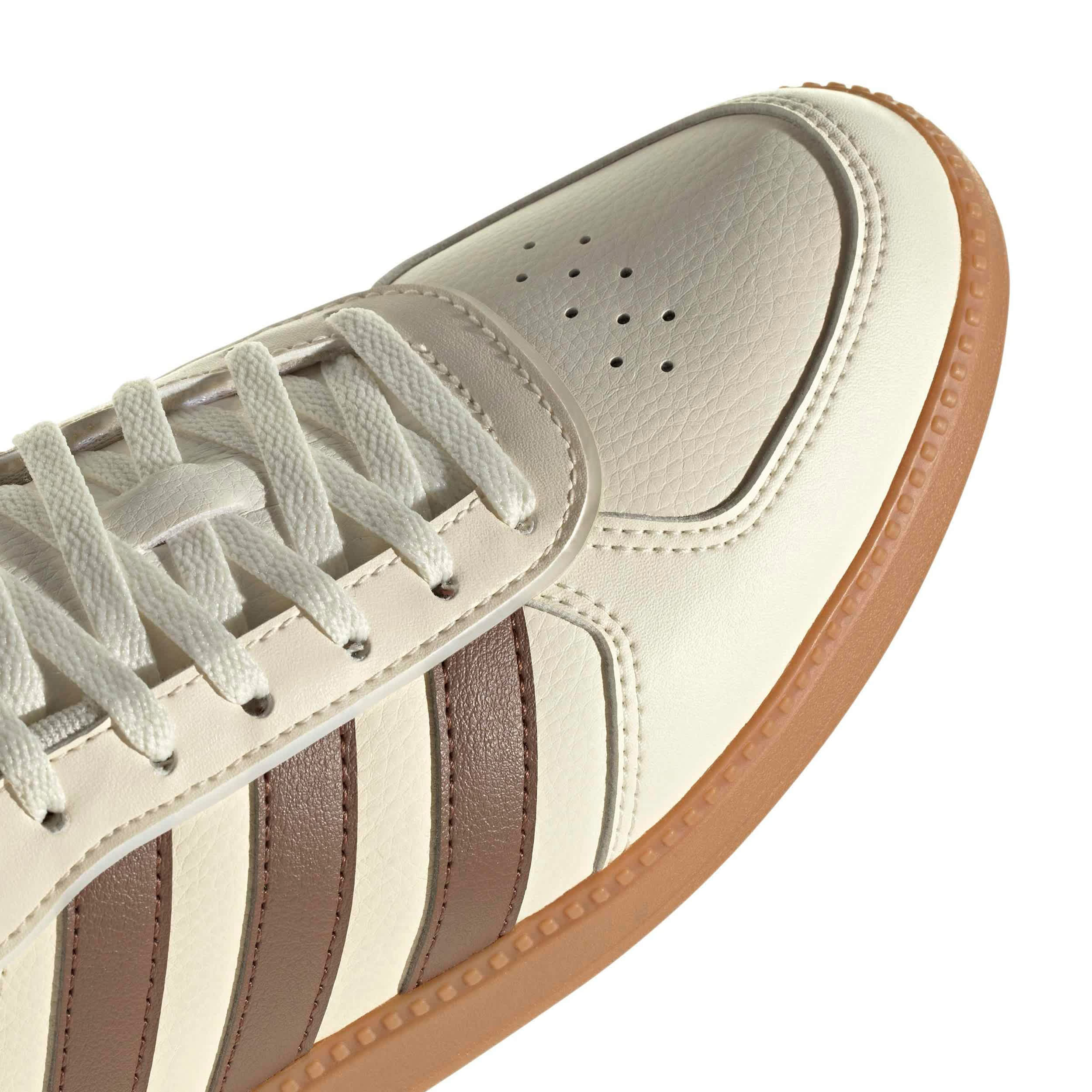 ADIDAS-WOMENS BREAKNET SLEEK SNEAKER-OFF WHITE & BROWN