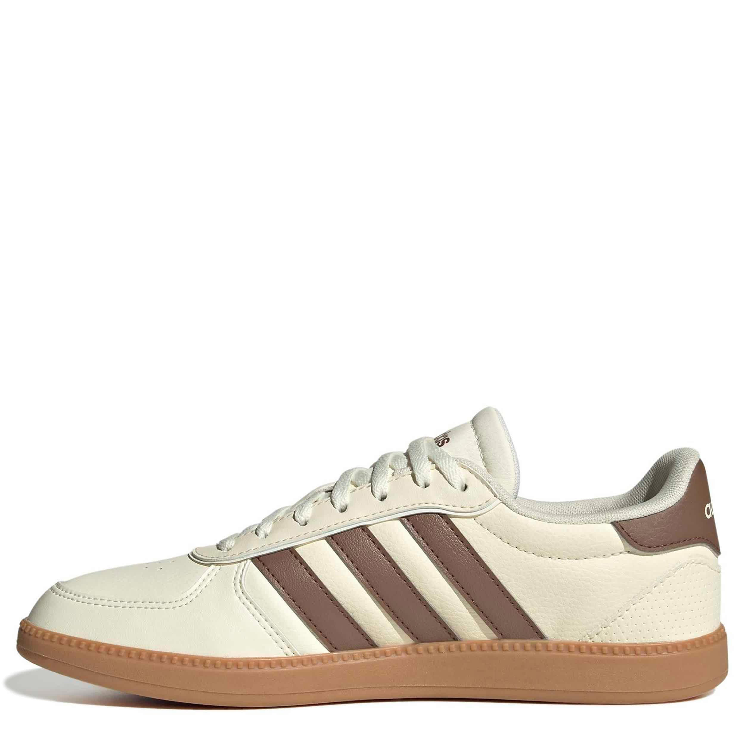 ADIDAS-WOMENS BREAKNET SLEEK SNEAKER-OFF WHITE & BROWN