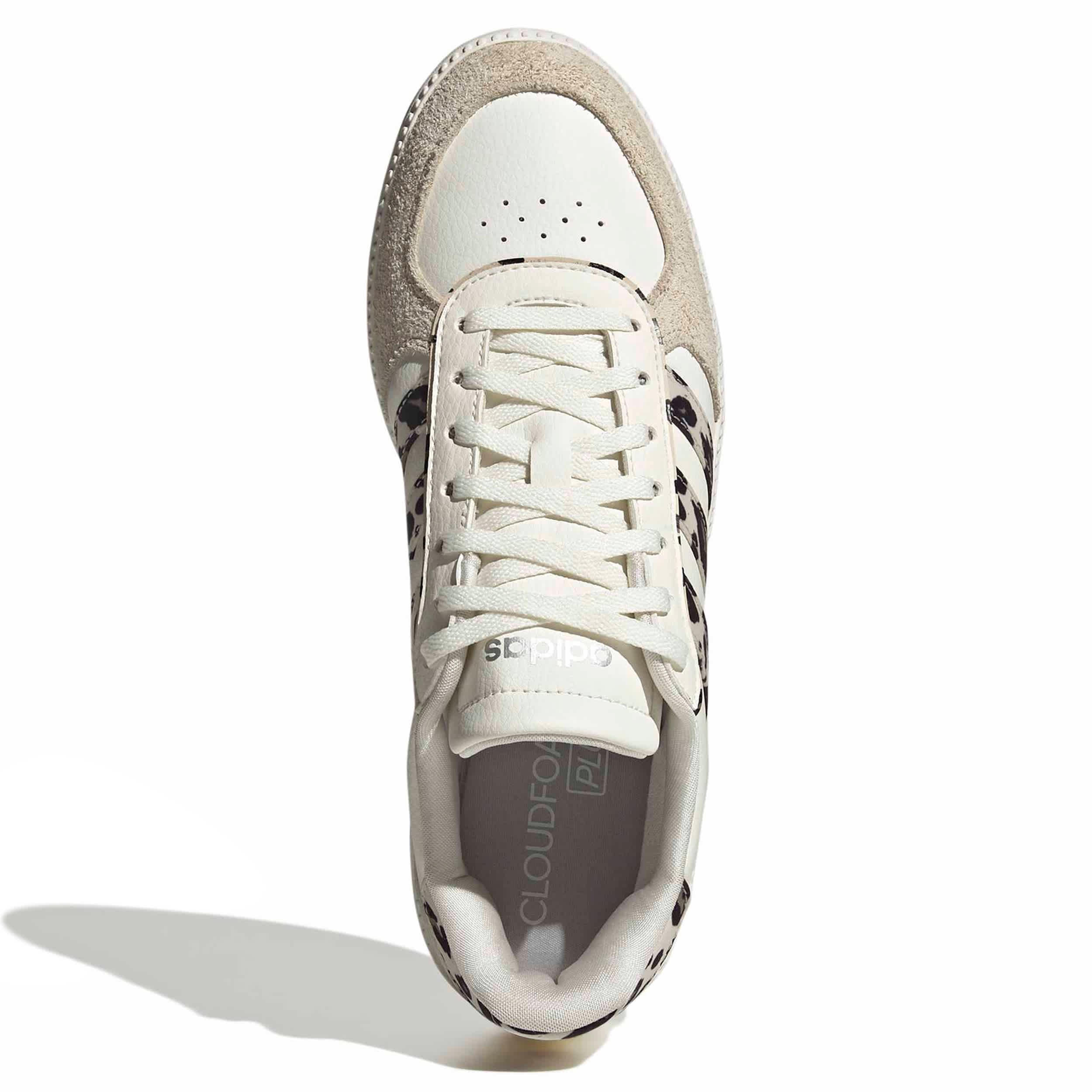 ADIDAS-WOMENS BREAKNET SLEEK SNEAKER-WHITE & IVORY