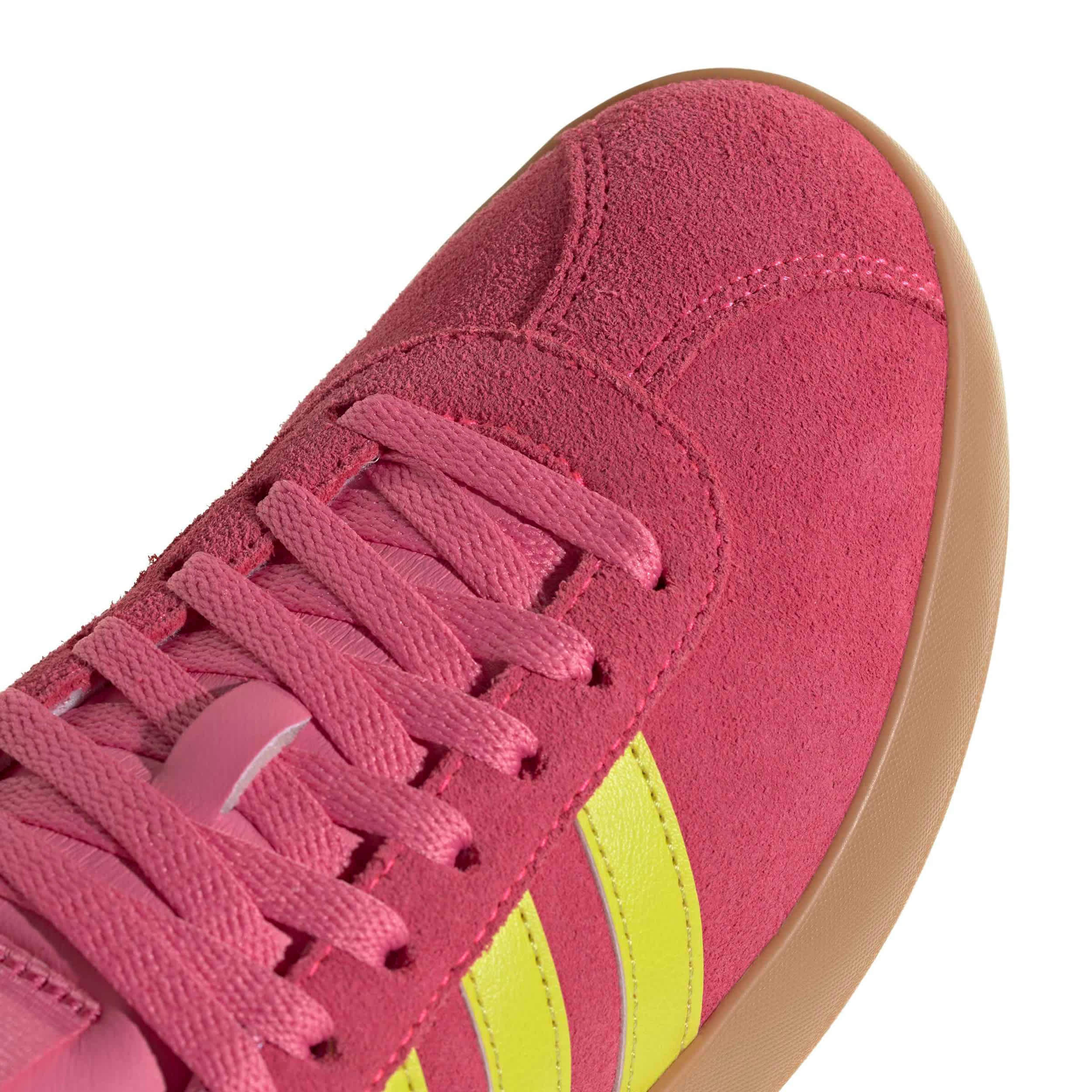 ADIDAS-WOMENS VL COURT 3.0 SNEAKER-PINK & YELLOW