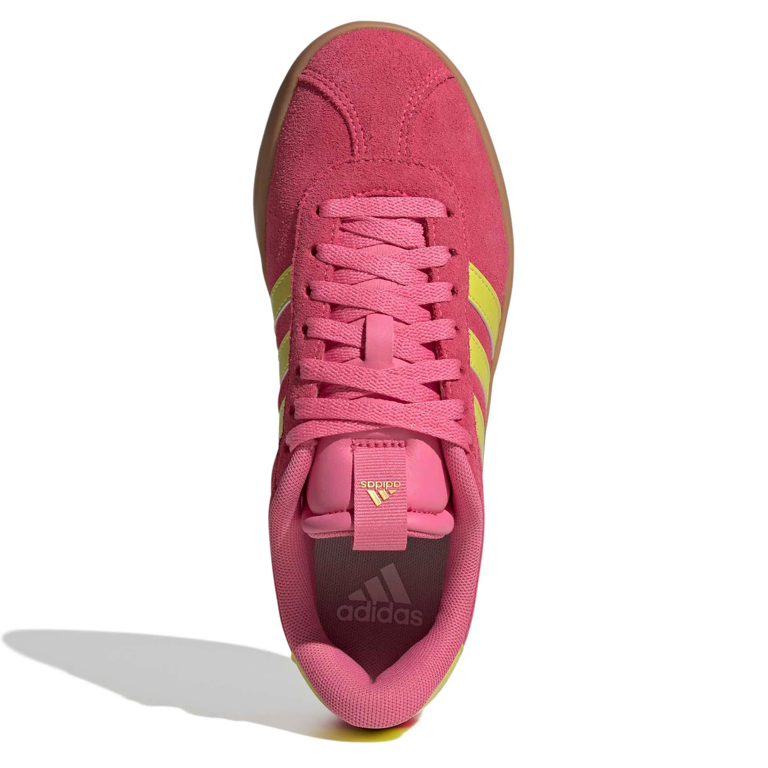 ADIDAS-WOMENS VL COURT 3.0 SNEAKER-PINK & YELLOW