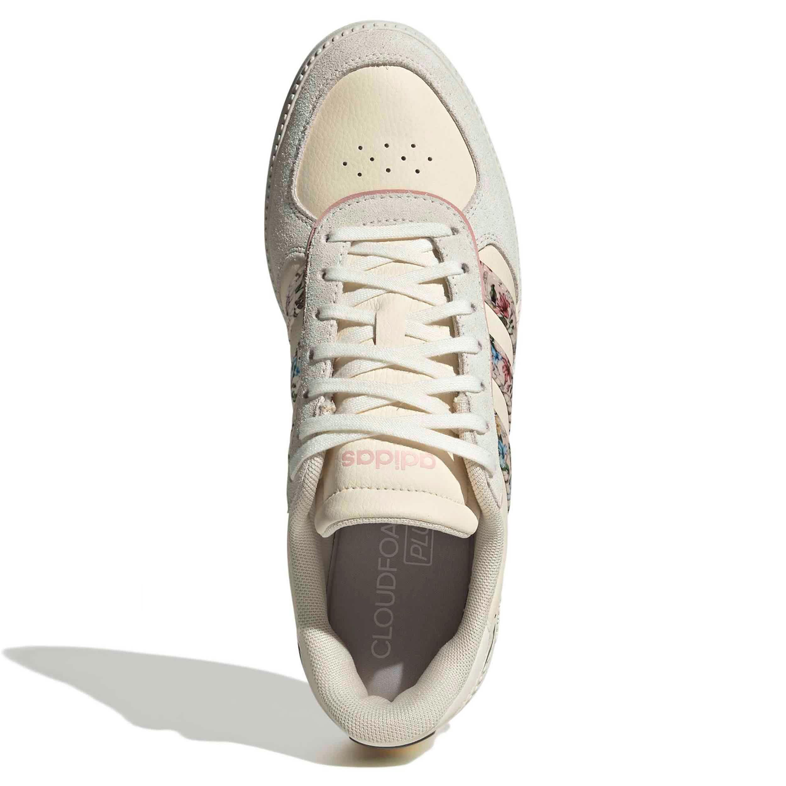 ADIDAS-WOMENS BREAKNET SLEEK SNEAKER-IVORY & 