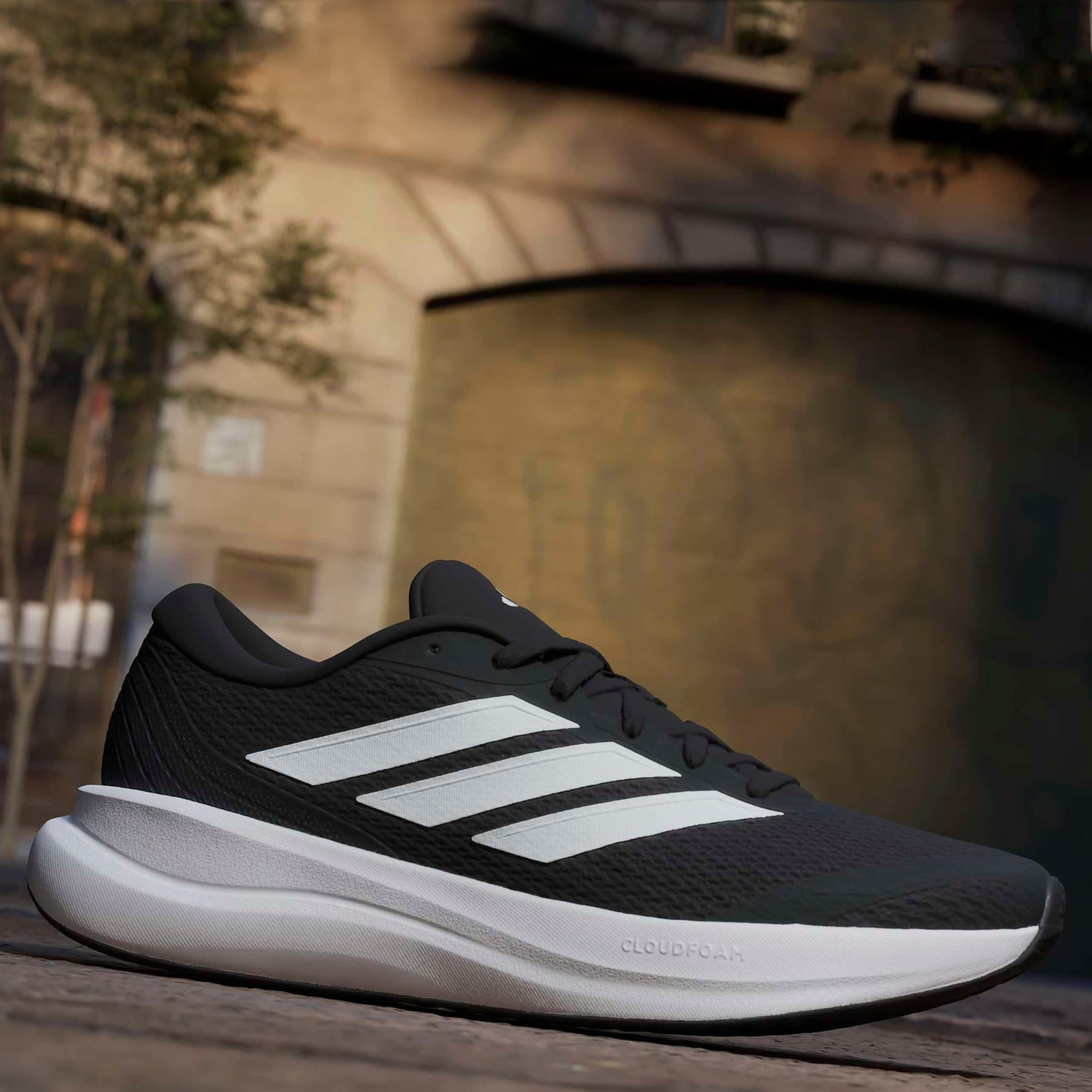 ADIDAS-WOMENS RUNFALCON RUNNING SHOE-BLACK & WHITE