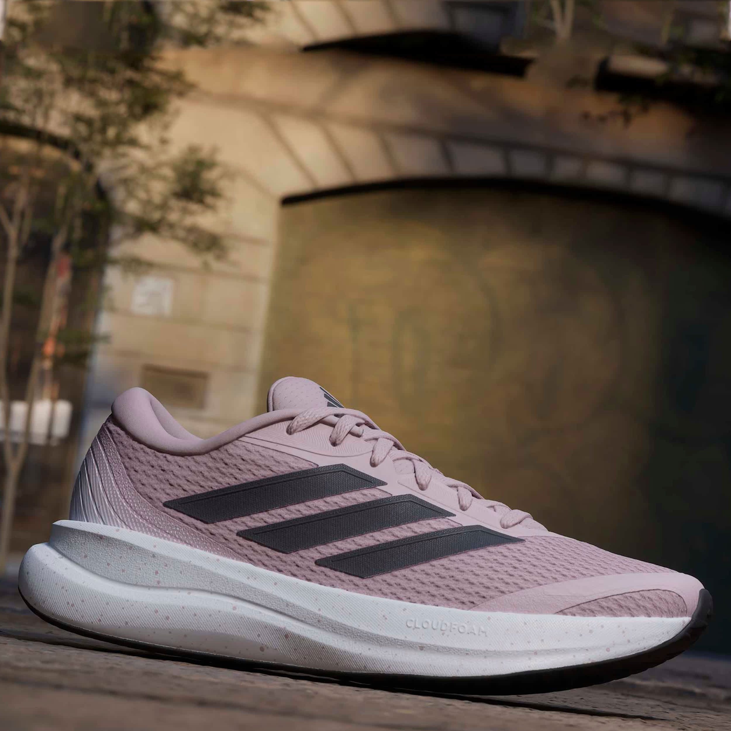 ADIDAS-WOMENS RUNFALCON RUNNING SHOE-LILAC & BLACK