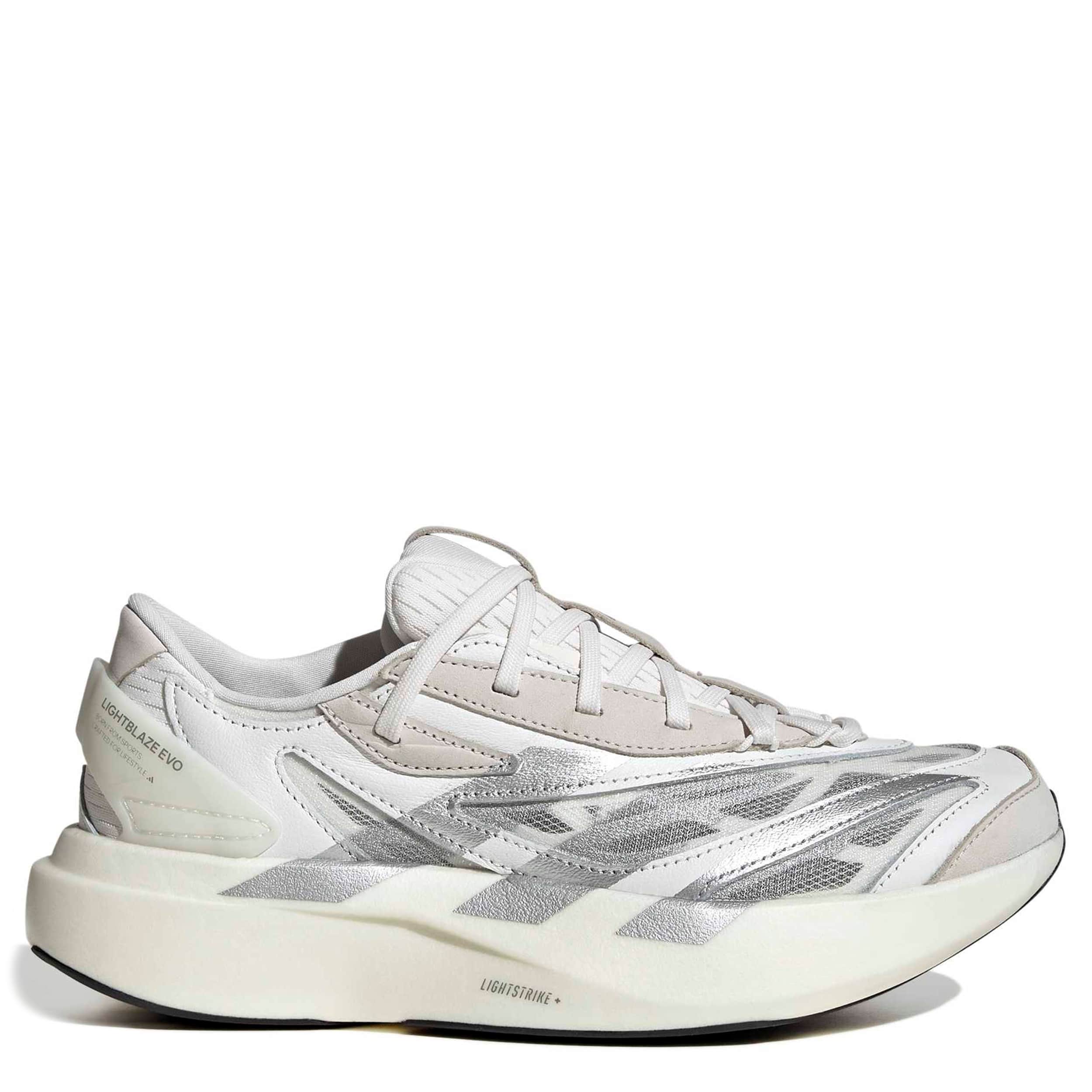 ADIDAS-WOMENS LIGHTBLAZE EVO SL SNEAKER-WHITE & SILVER