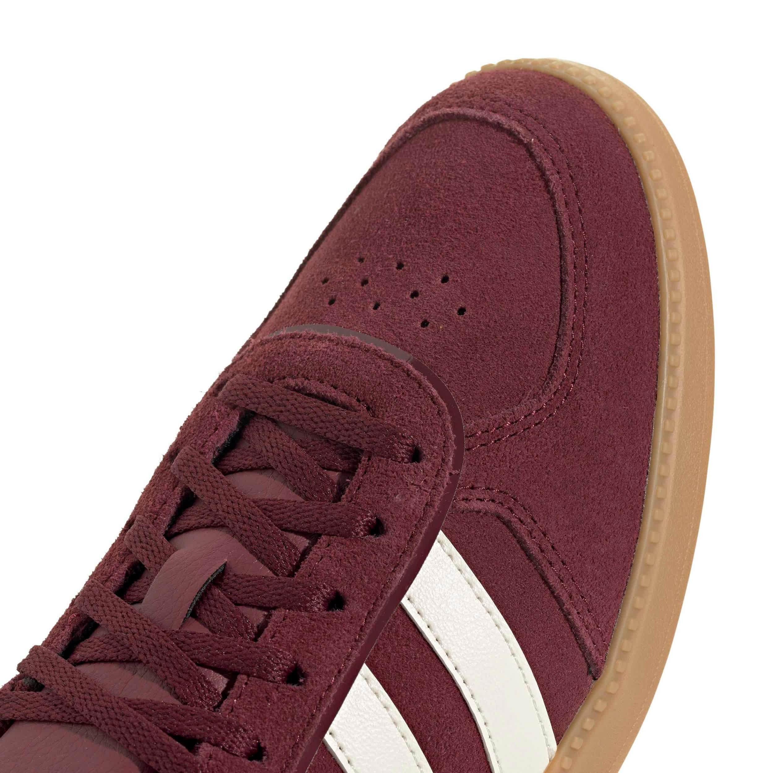 ADIDAS-WOMENS BREAKNET SLEEK SNEAKER-DARK RED & OFF WHITE