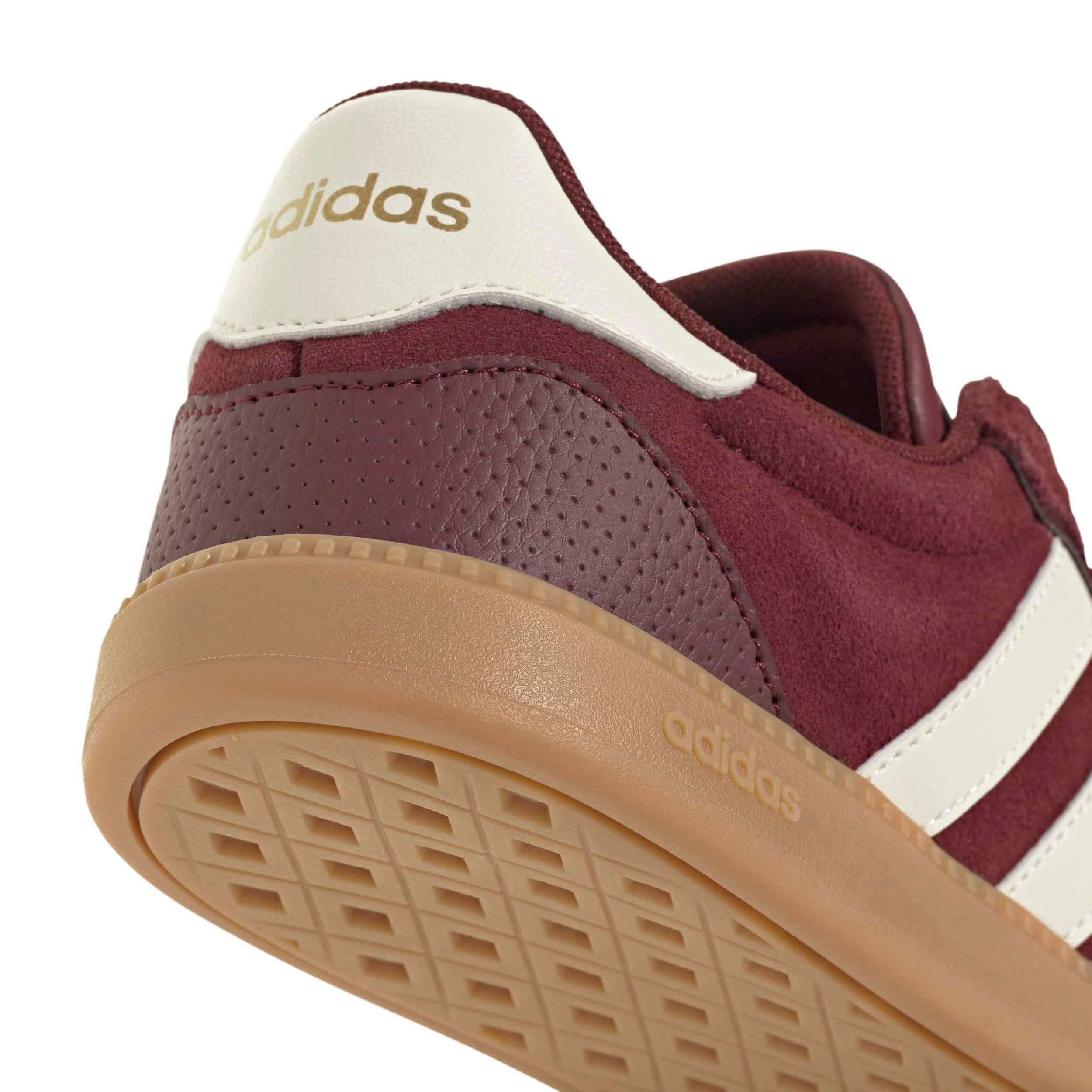 ADIDAS-WOMENS BREAKNET SLEEK SNEAKER-DARK RED & OFF WHITE