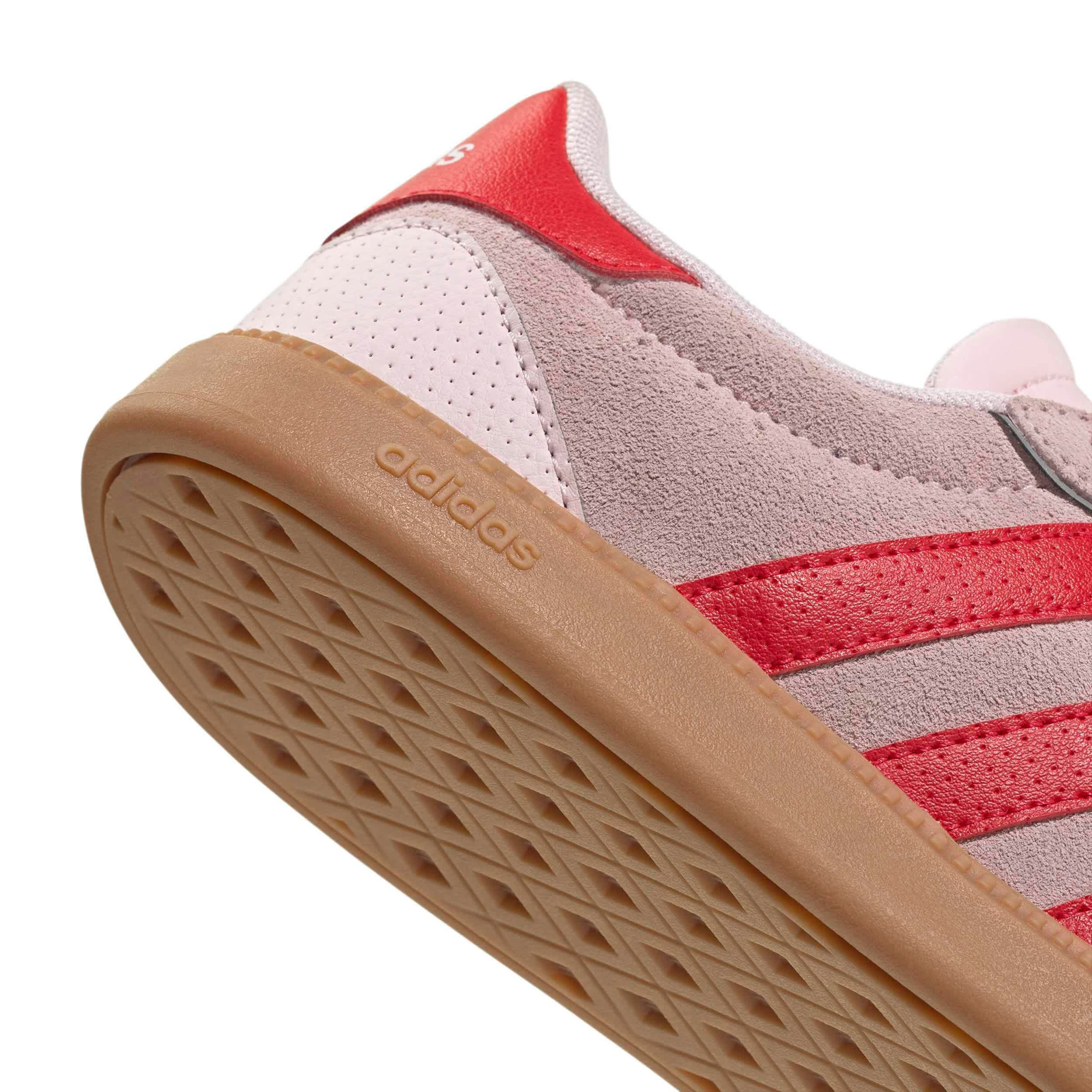 ADIDAS-WOMENS BREAKNET SLEEK SNEAKER-PALE PINK & RED