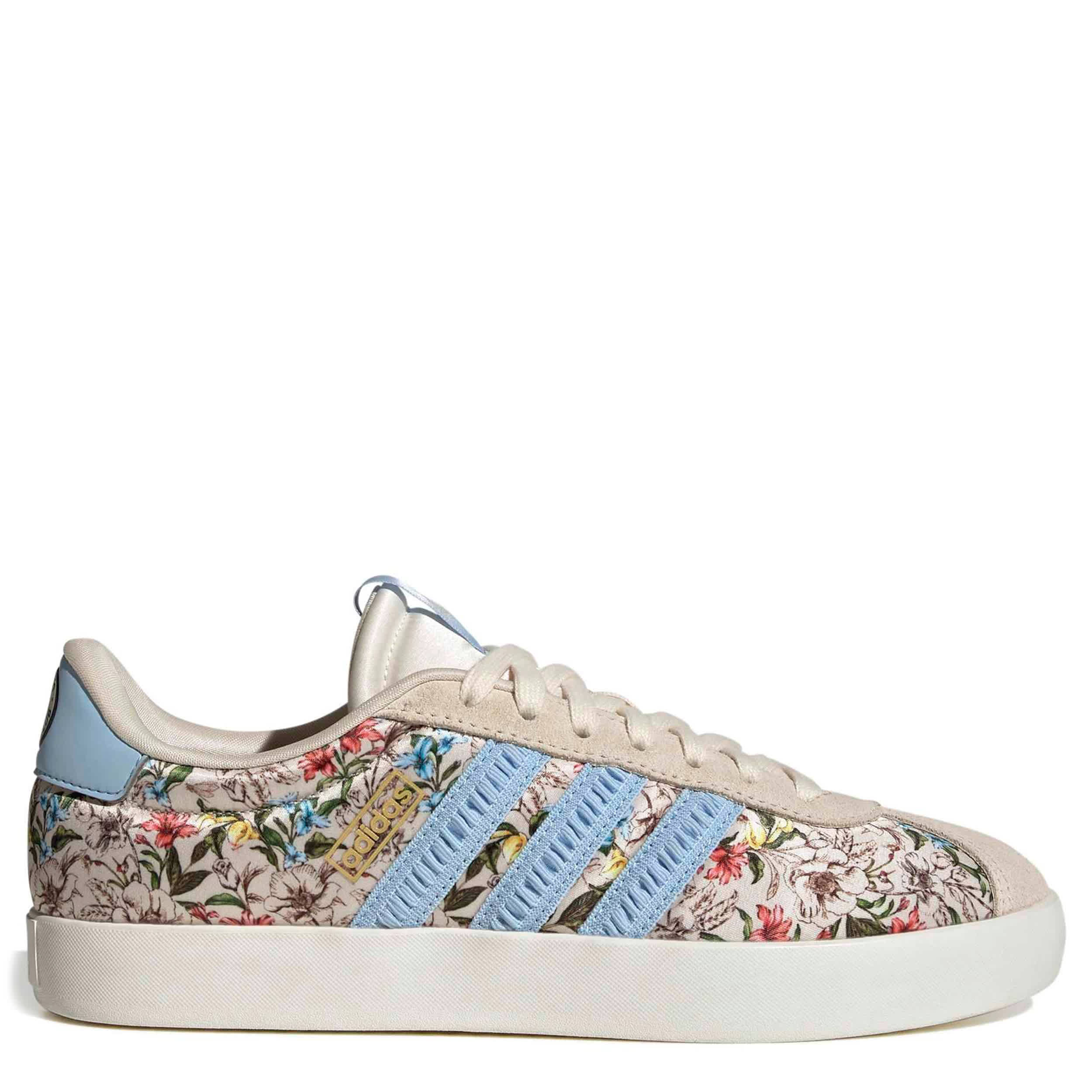 ADIDAS-WOMENS VL COURT 3.0 SNEAKER-IVORY & LIGHT BLUE