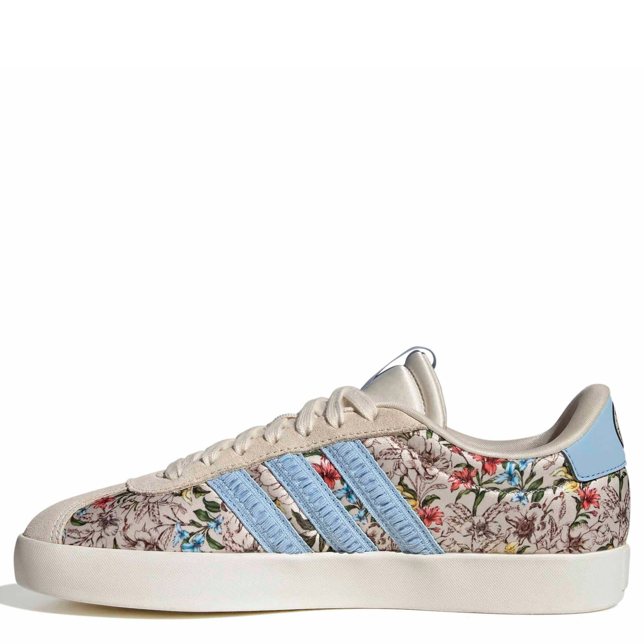 ADIDAS-WOMENS VL COURT 3.0 SNEAKER-IVORY & LIGHT BLUE
