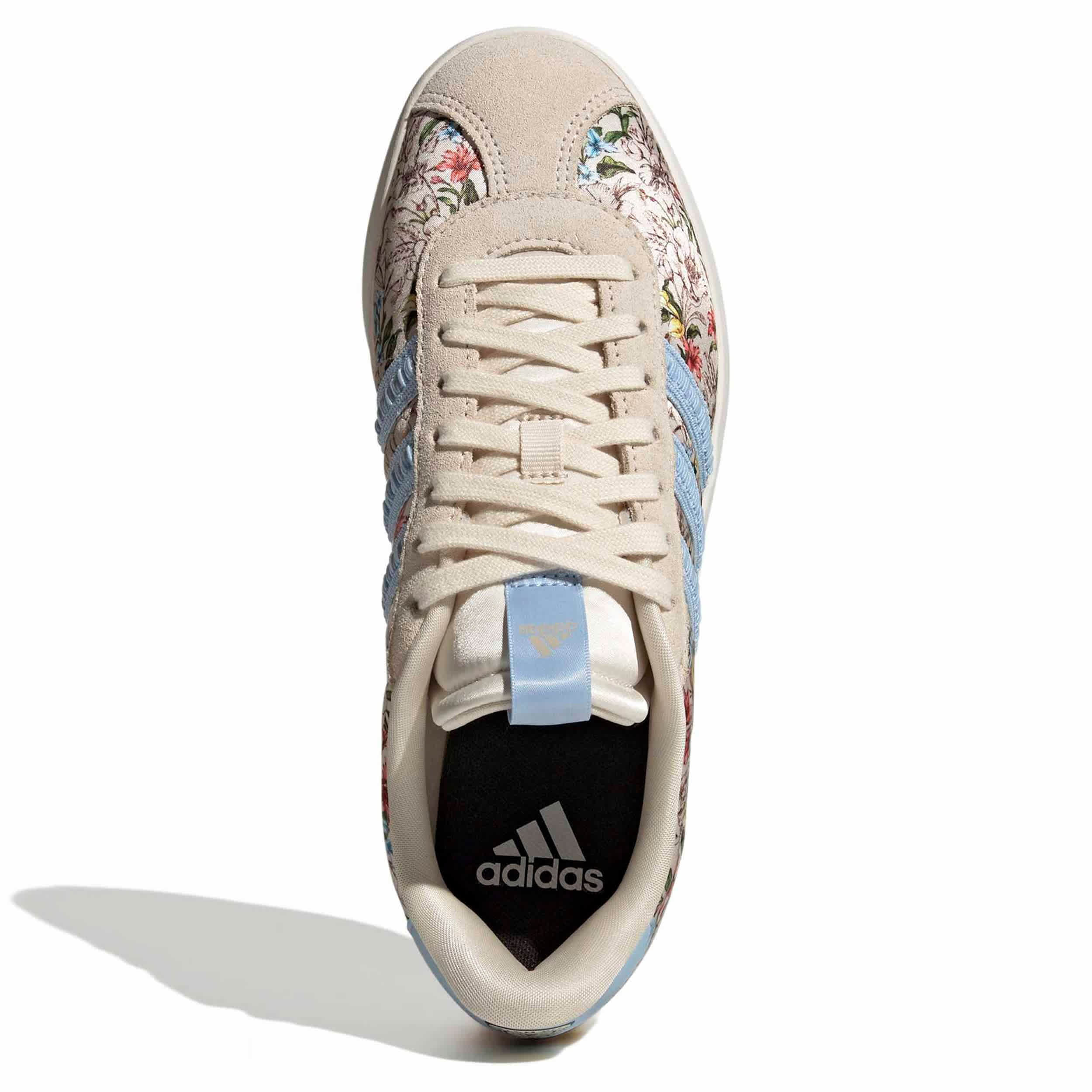 ADIDAS-WOMENS VL COURT 3.0 SNEAKER-IVORY & LIGHT BLUE