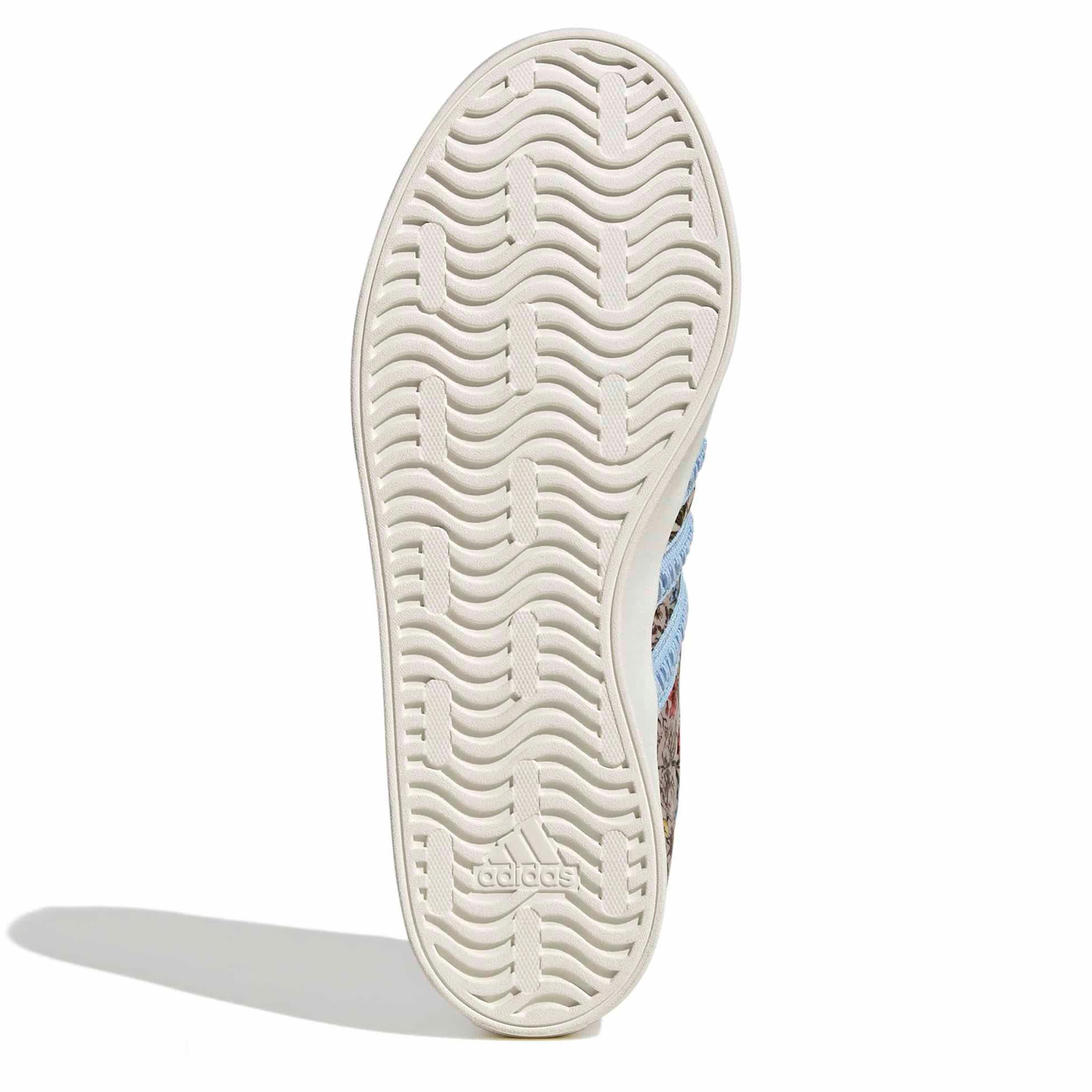 ADIDAS-WOMENS VL COURT 3.0 SNEAKER-IVORY & LIGHT BLUE