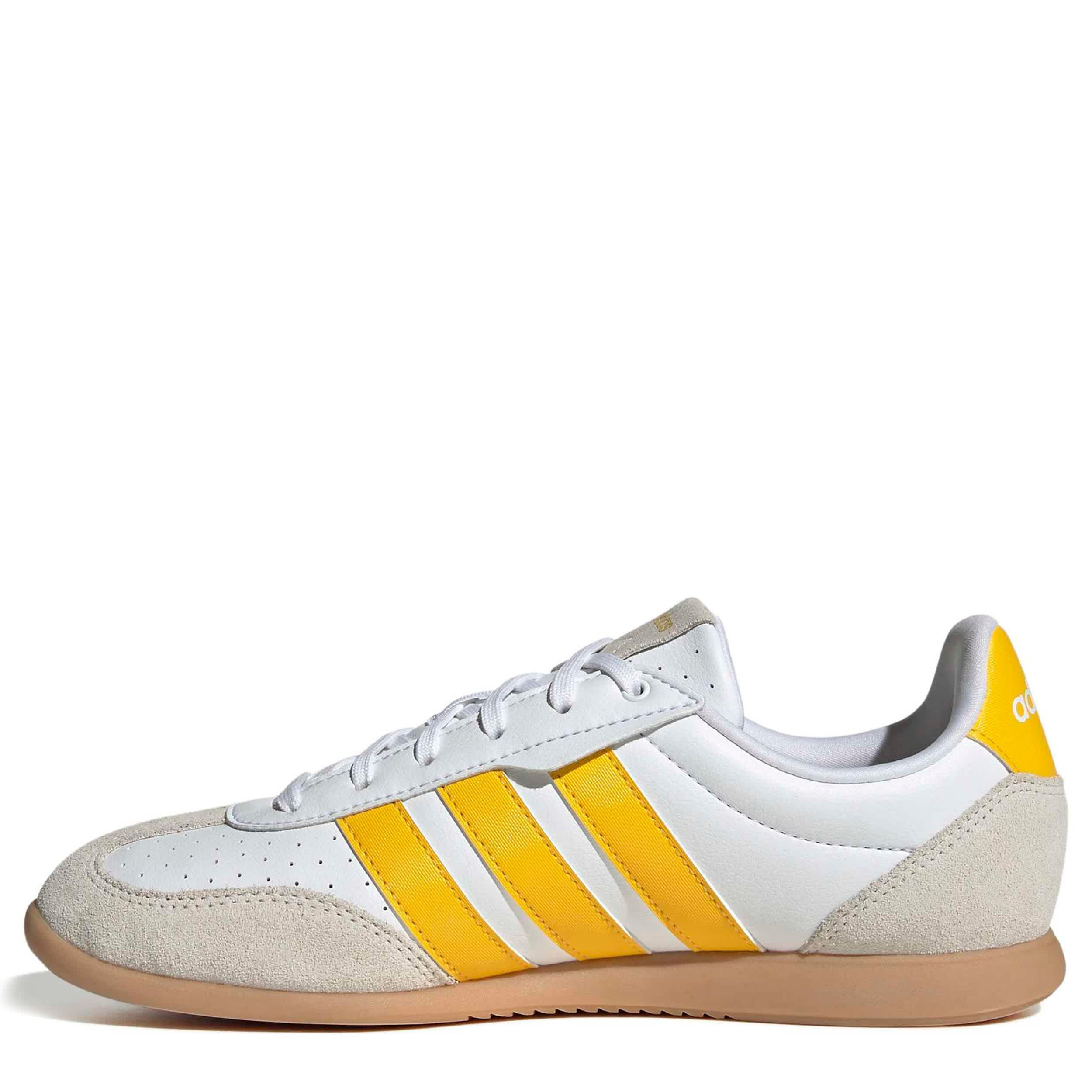 ADIDAS-WOMENS BARREDA LO SNEAKER-WHITE & GOLD