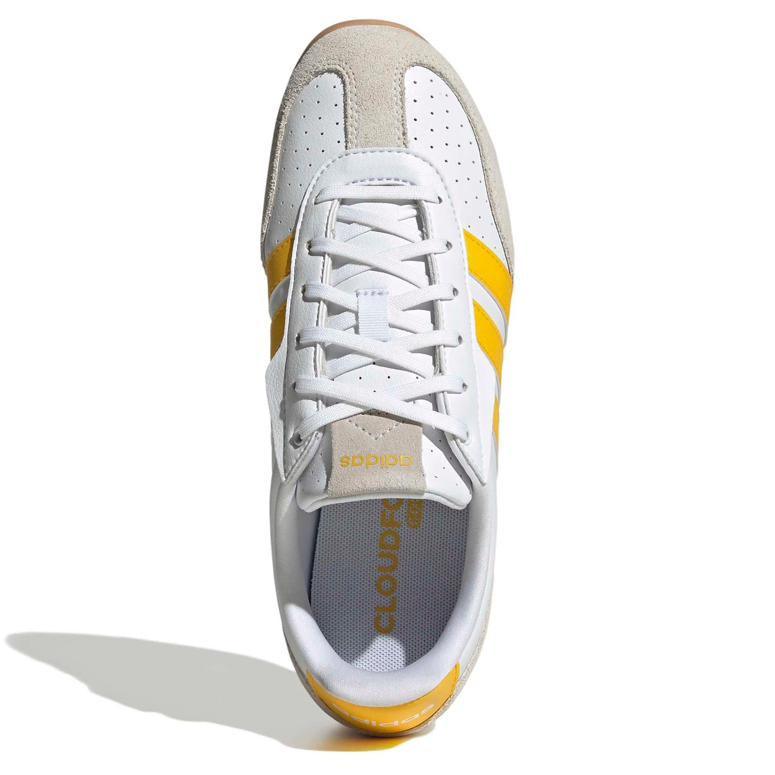 ADIDAS-WOMENS BARREDA LO SNEAKER-WHITE & GOLD