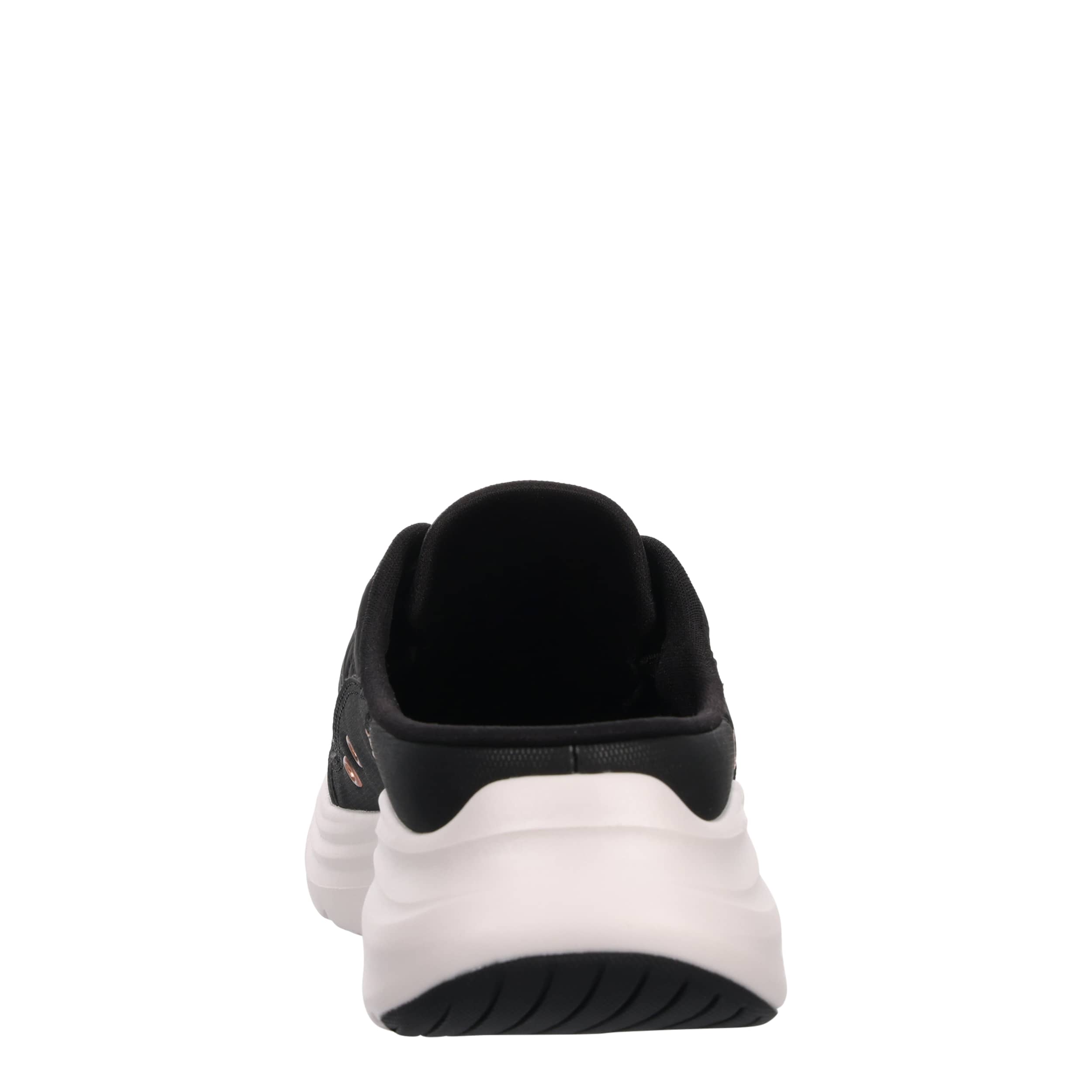SKECHERS-WOMENS CONTOUR FOAM COZY FIT SLIP-ON SNEAKER-BLACK & ROSE GOLD