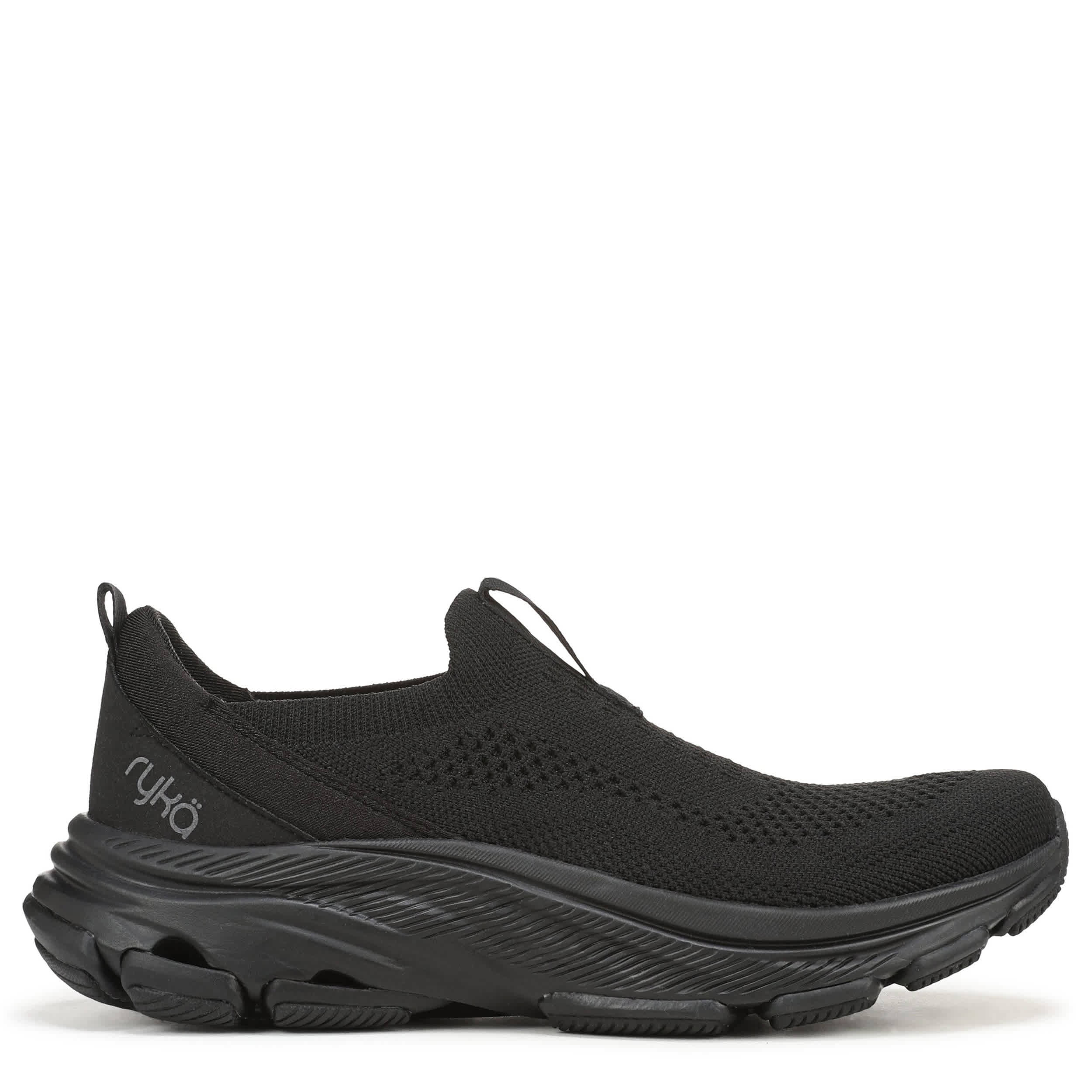 RYKA-WOMENS DEVOTION MAX KNIT WALKING SNEAKER-BLACK & BLACK