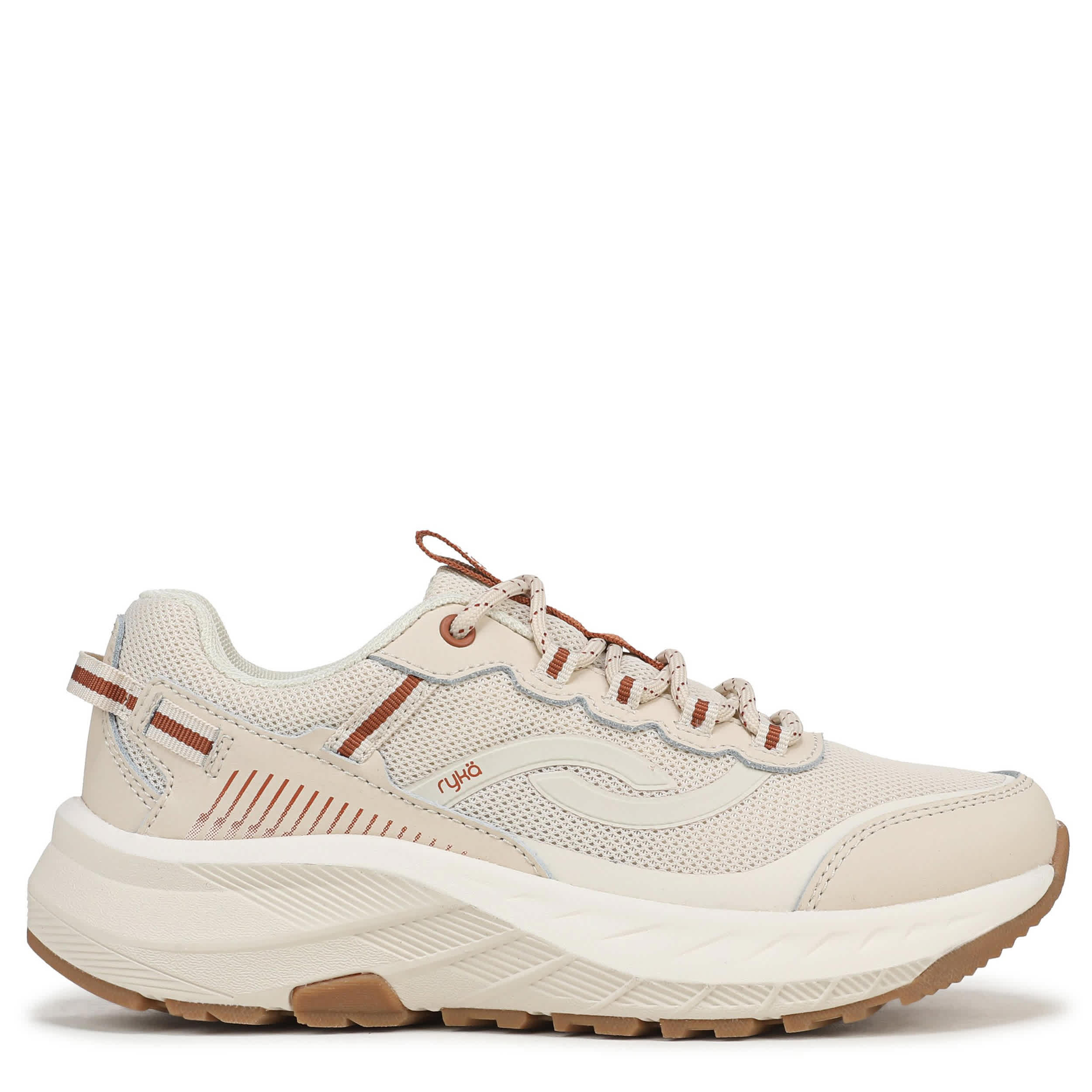RYKA-WOMENS GUIDE WALKING SNEAKER-WHITE & BEIGE